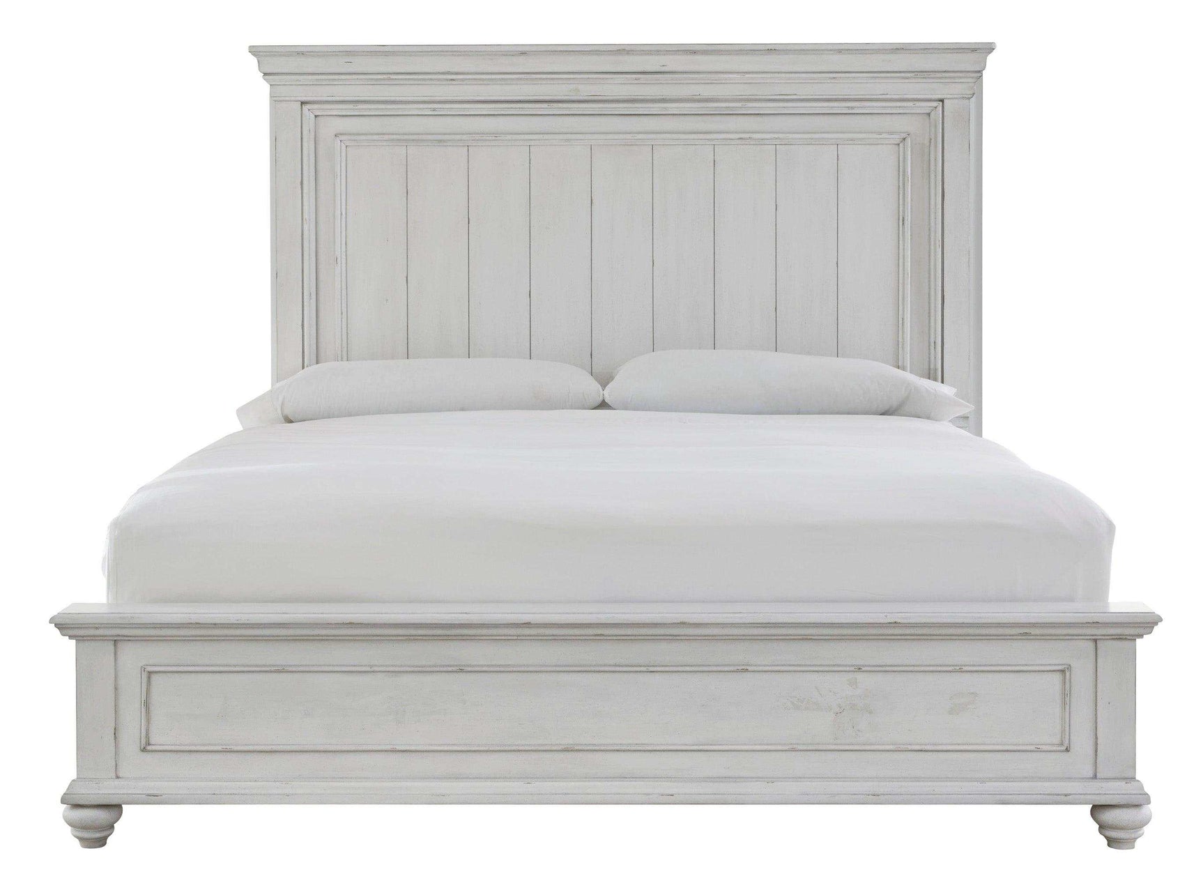 Kanwyn Whitewash California King Panel Bed - Ornate Home