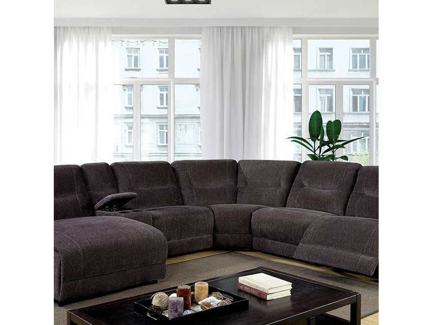 Karlee Gray Sectional w/ Console - Ornate Home