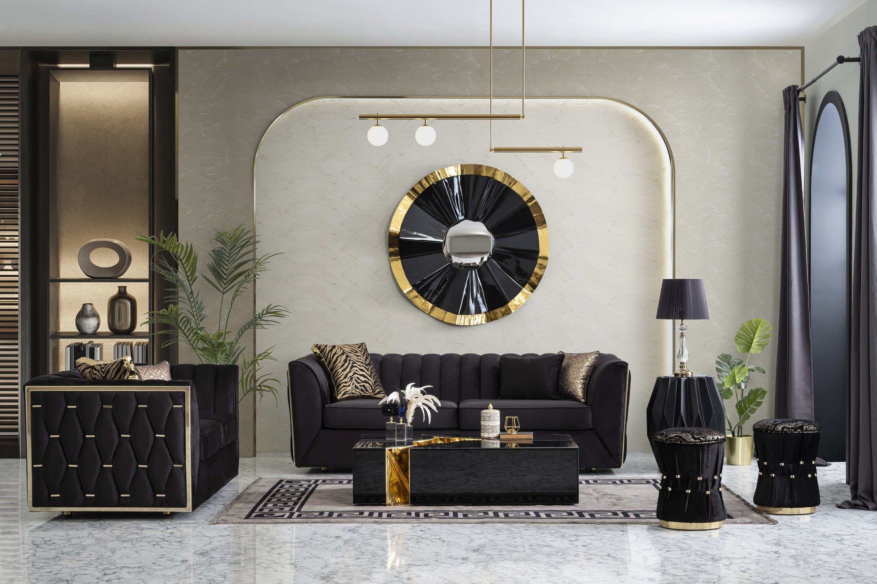 Karlie Velvet Sofa & Loveseat / 2pc - Ornate Home