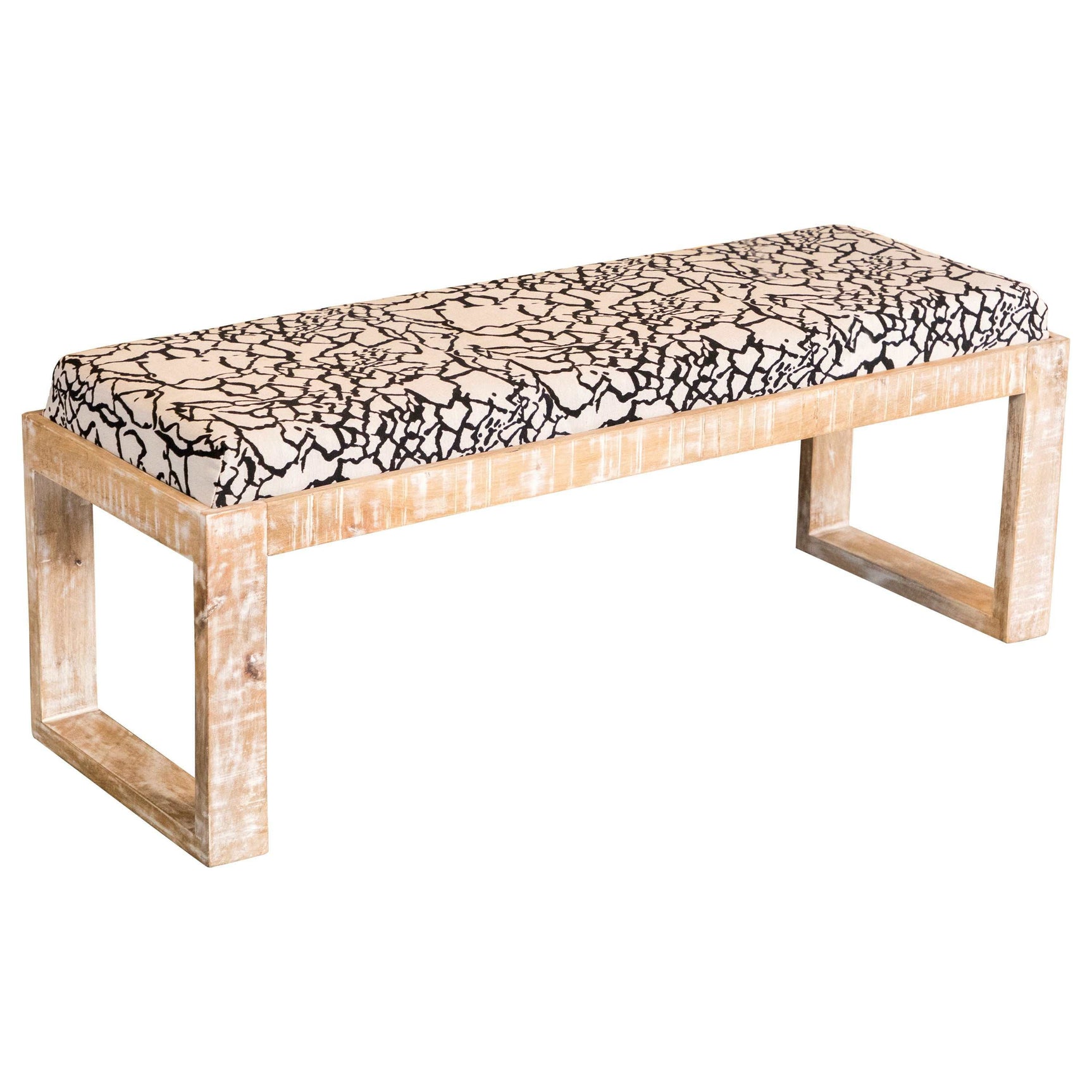 Kati Black & White Accent Bench - Ornate Home