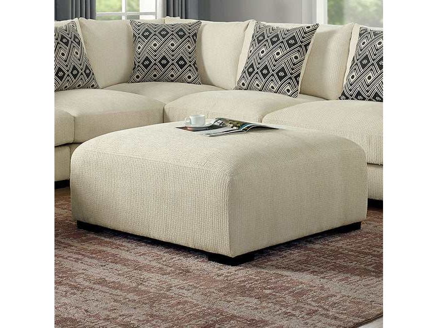 Kaylee Beige Ottoman - Ornate Home