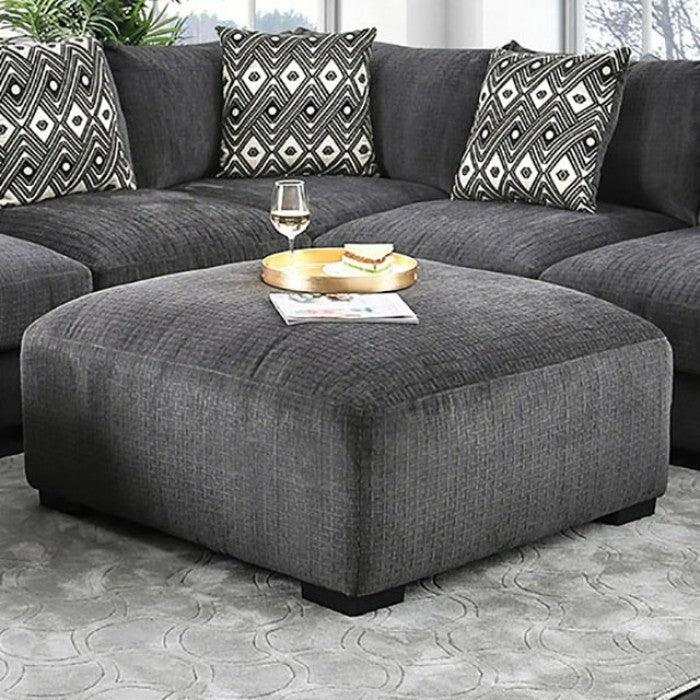 Kaylee Gray Ottoman - Ornate Home