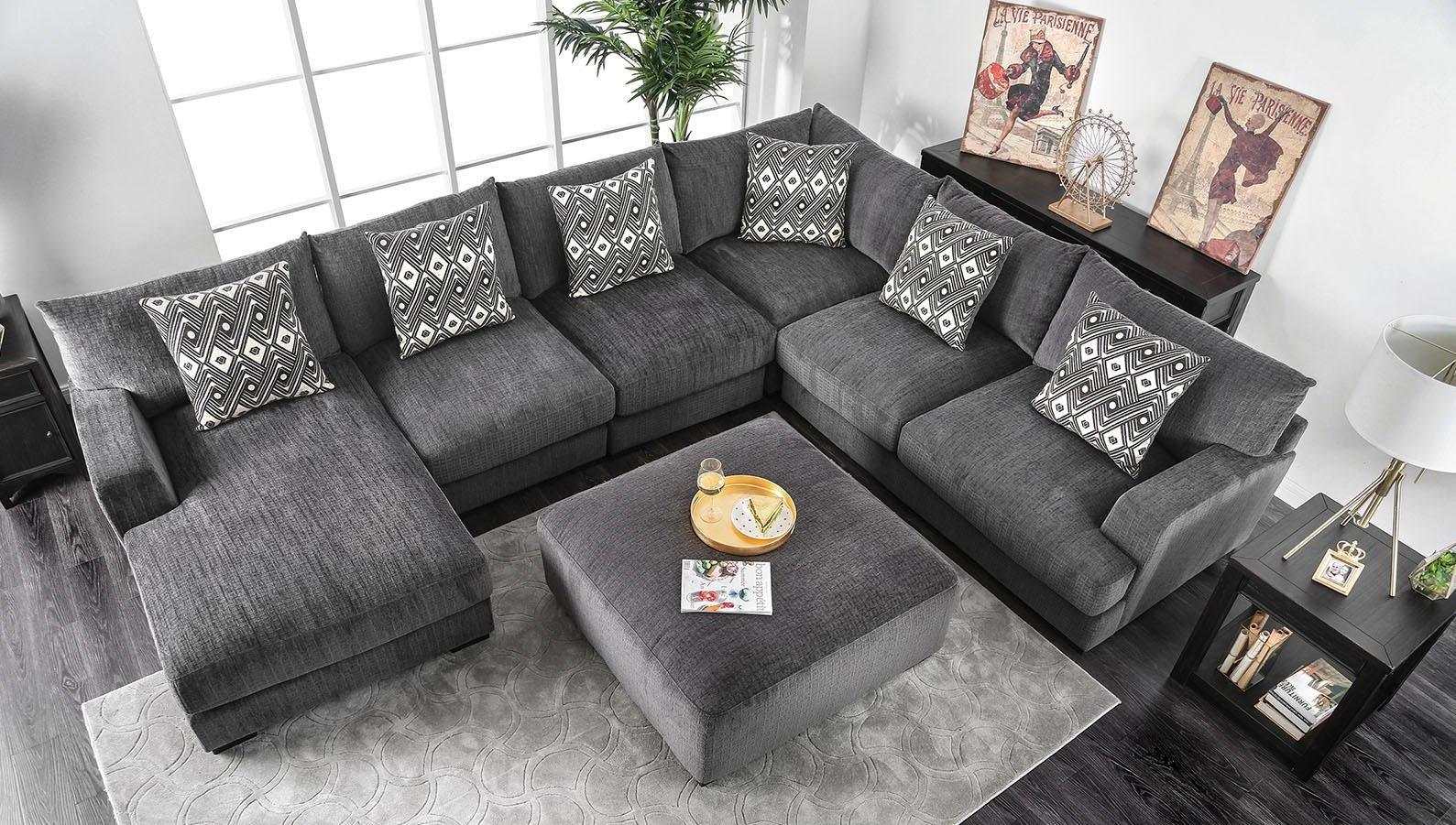 Kaylee Gray U Shape Sectional Sofa w/ Left Chaise - Ornate Home