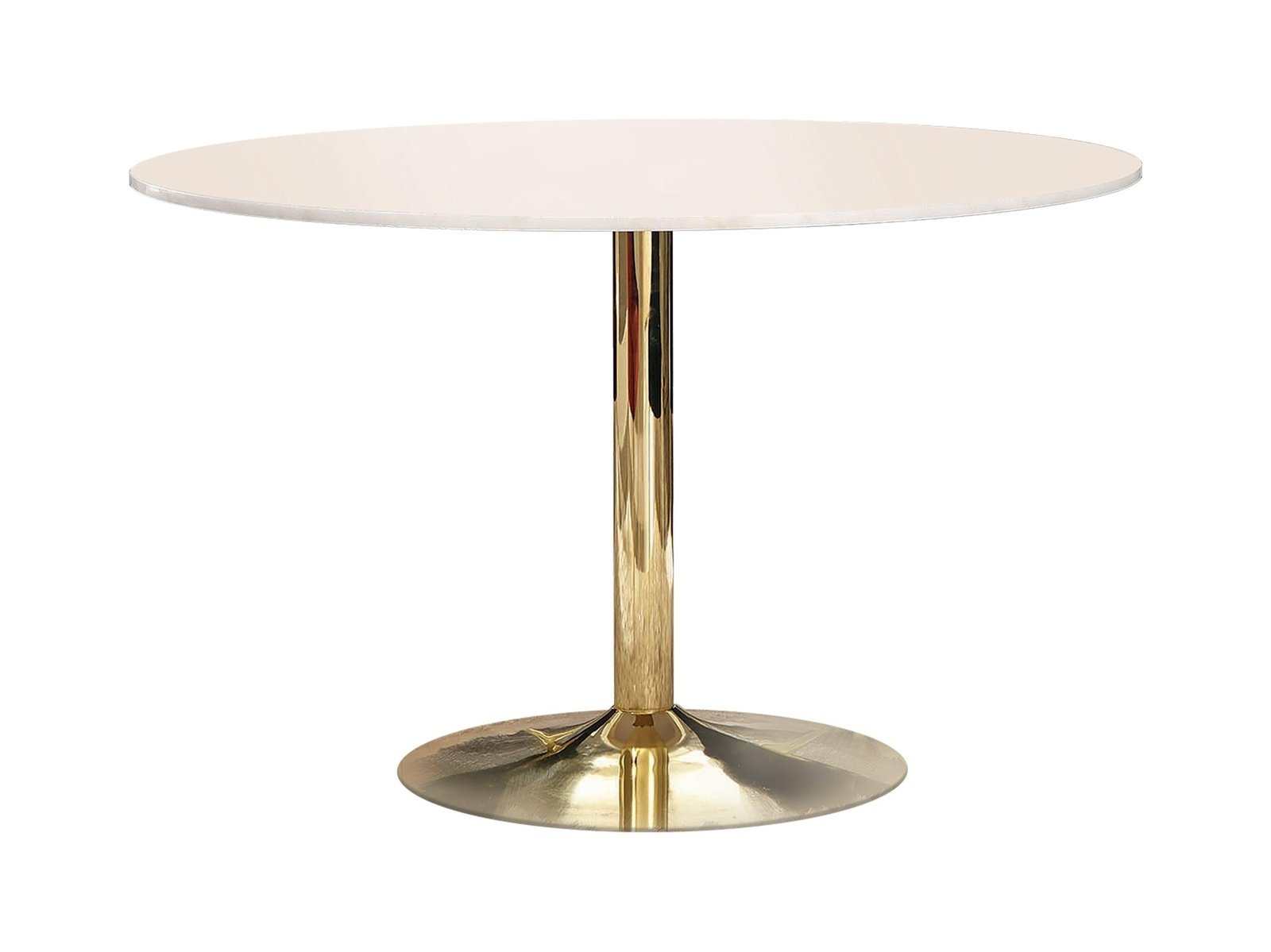 Kella Natural Marble & Gold Round Dining Table - Ornate Home