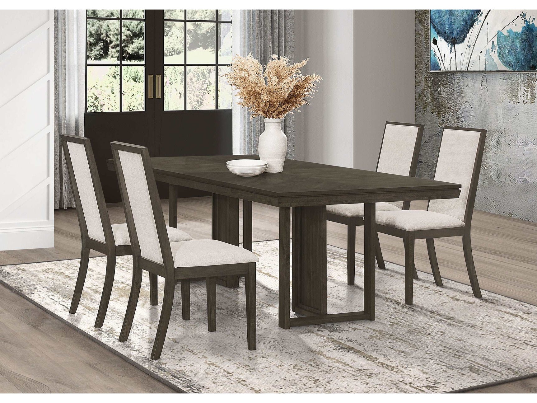 Kelly Beige / Dark Grey 5 Pc Dining Set - Ornate Home