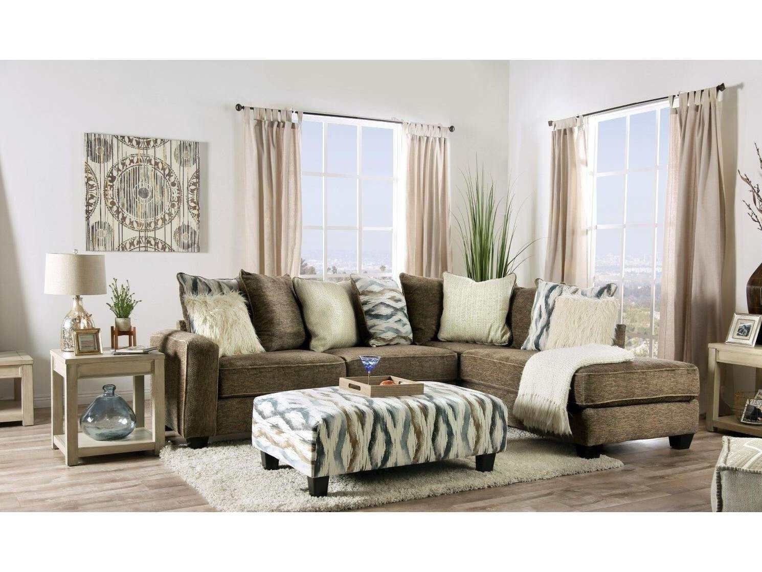 Kempston Brown L Shape Sectional Sofa - Ornate Home