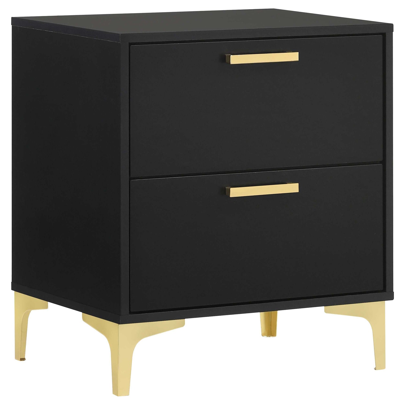 Kendall Black / Gold Eastern King Bed 4 Pc Set - Ornate Home