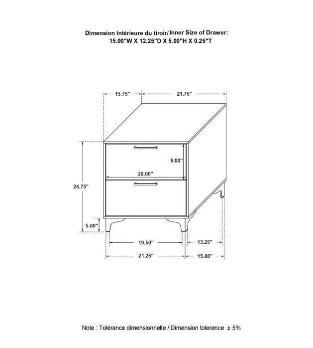 Kendall Black & Gold Nightstand - Ornate Home