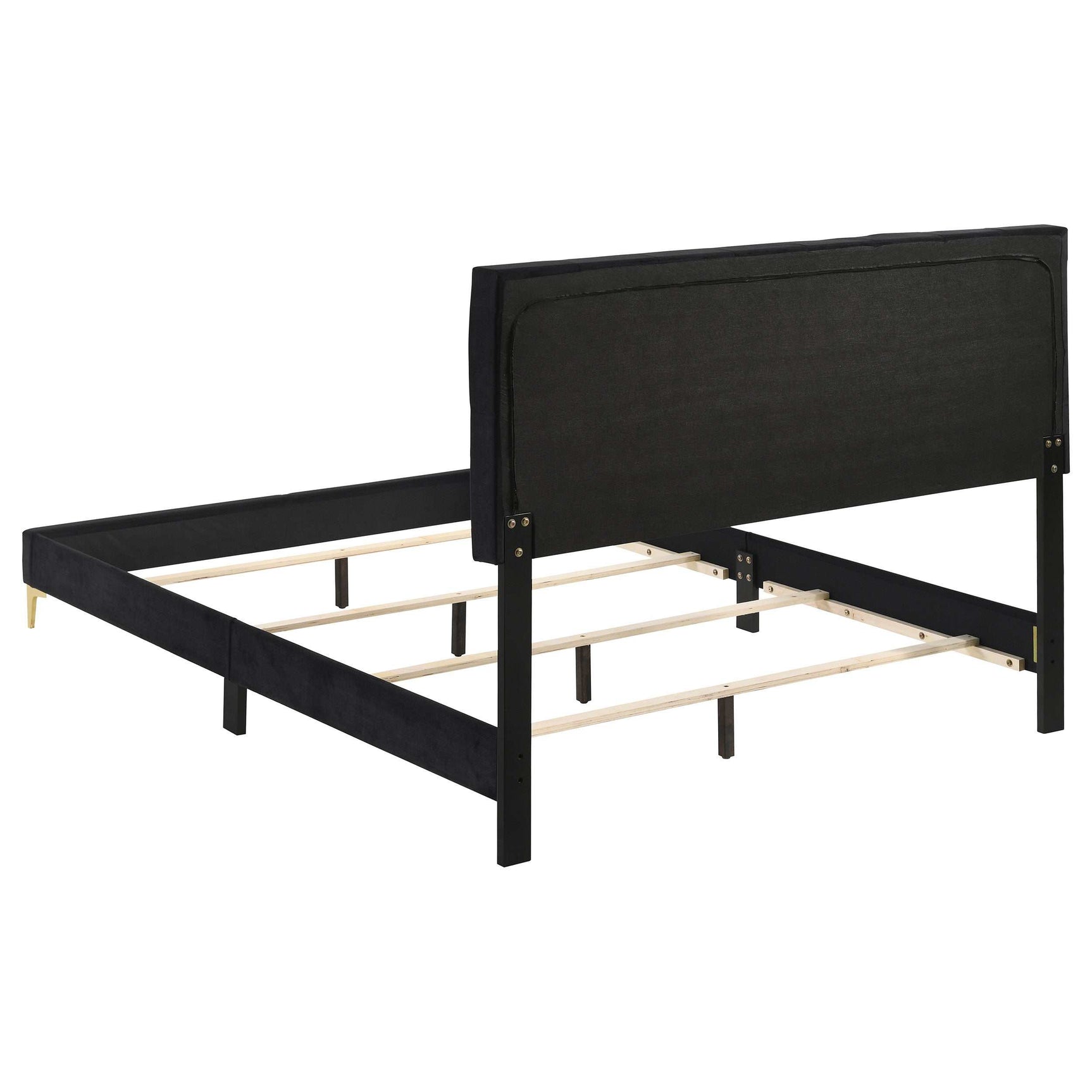 Kendall Black / Gold Queen Bed 4 Pc Set - Ornate Home