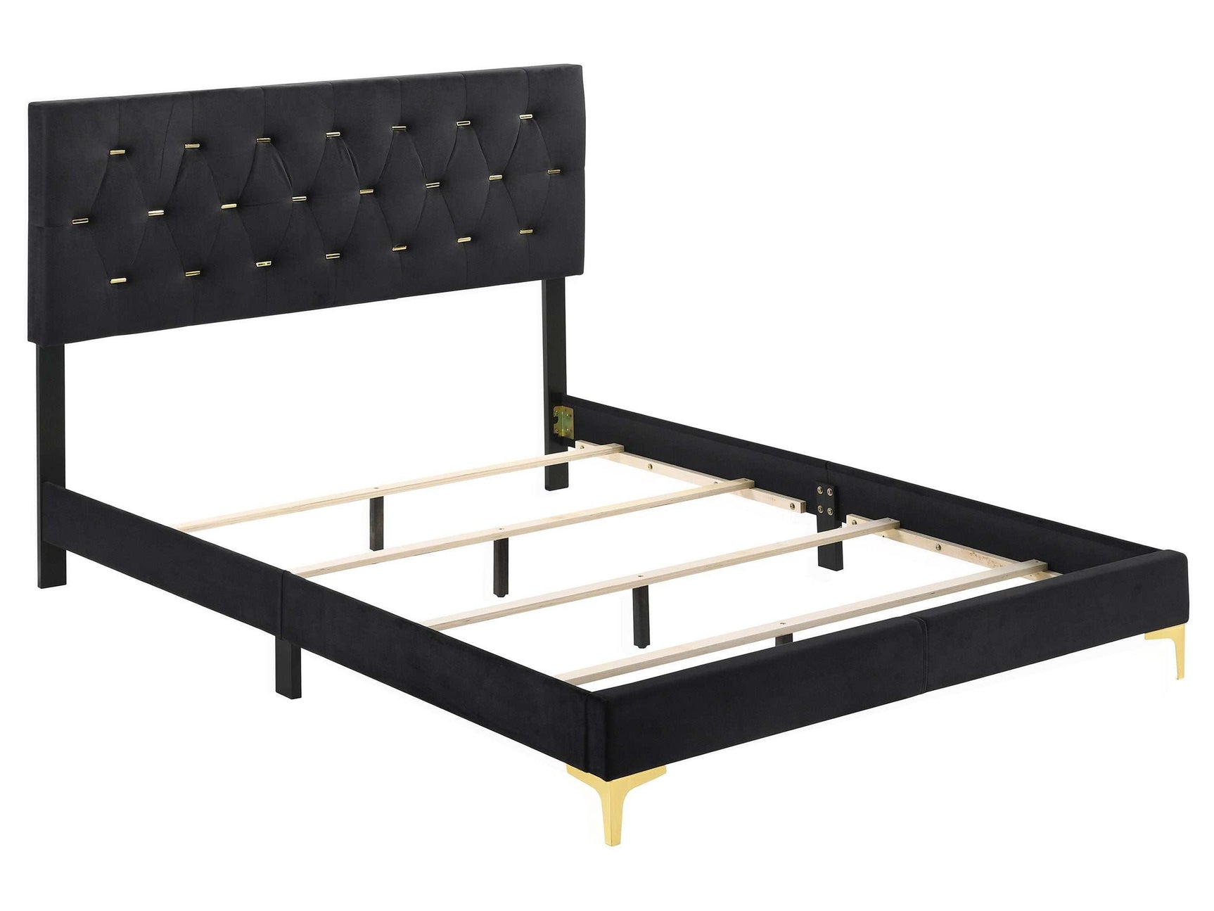 Kendall Black / Gold Queen Bed - Ornate Home
