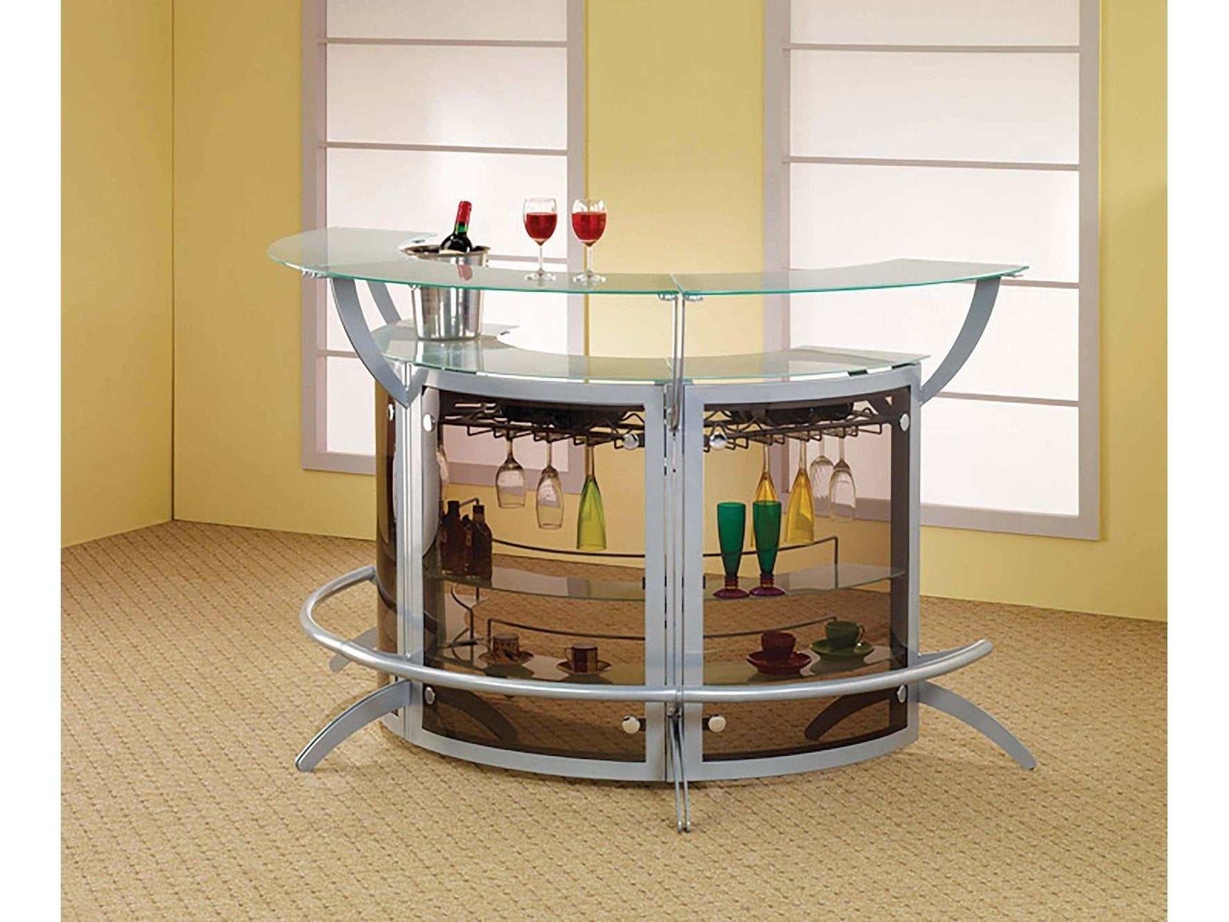 Kendall Smoked & Silver Bar Unit (Set Of 3) - Ornate Home