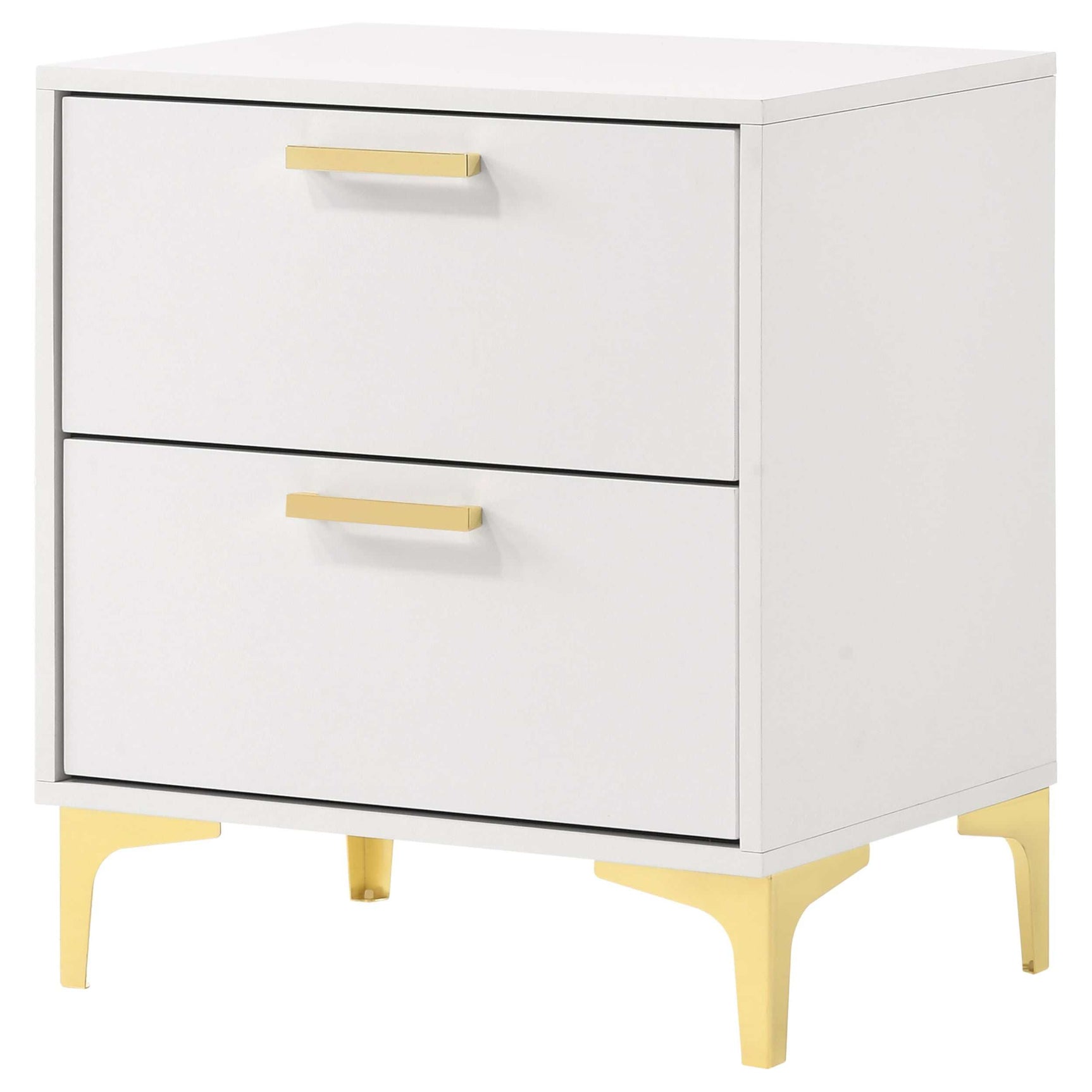 Kendall White / Gold Nightstand - Ornate Home