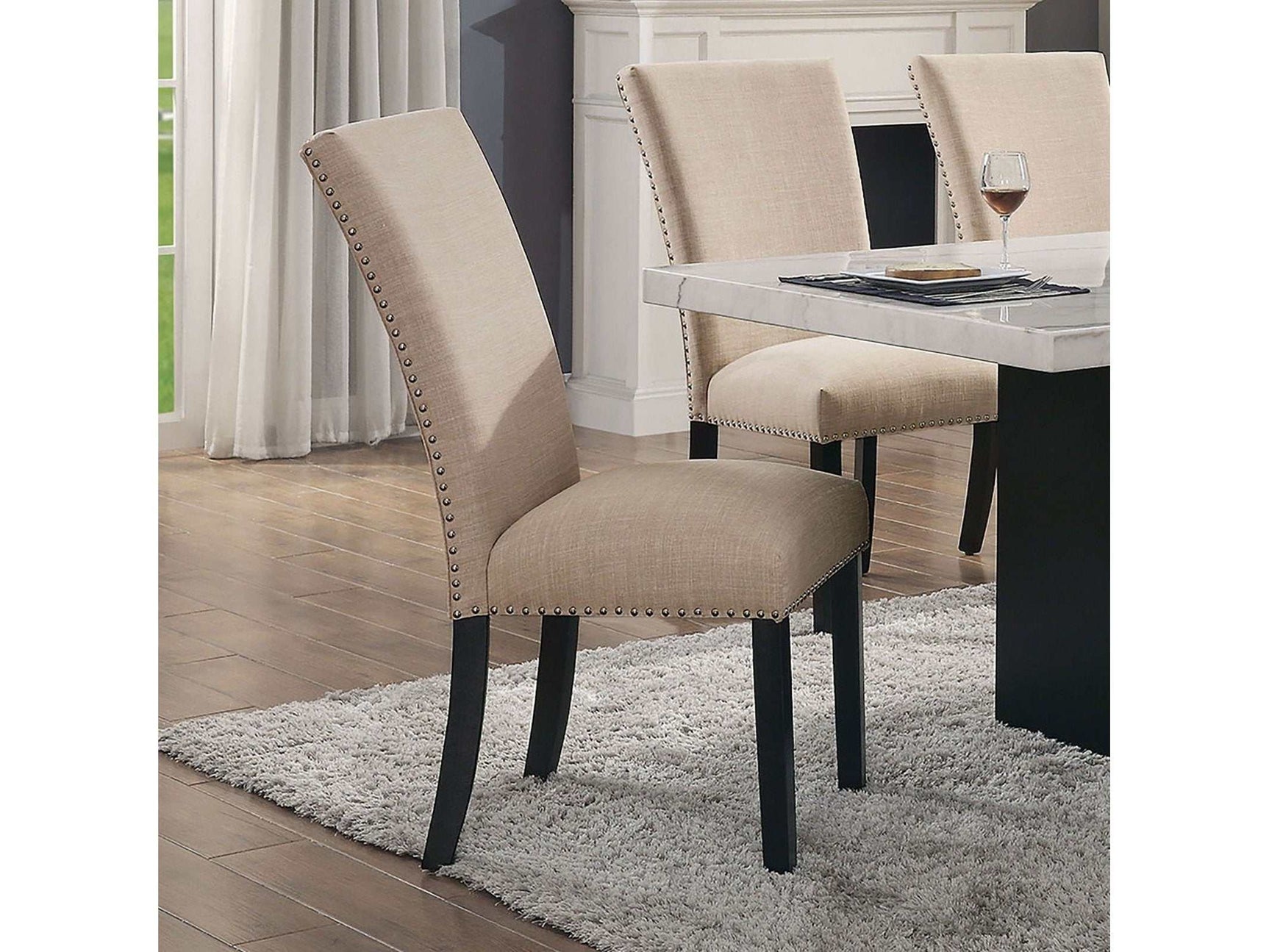 Kian Beige & Black Side Chair (Set of 2) - Ornate Home