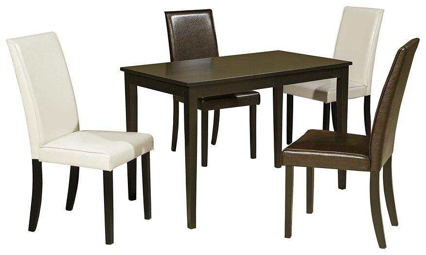 Kimonte Faux Leather Dining Room Set / 5pc - Ornate Home