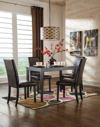 Kimonte Faux Leather Dining Room Set / 5pc - Ornate Home