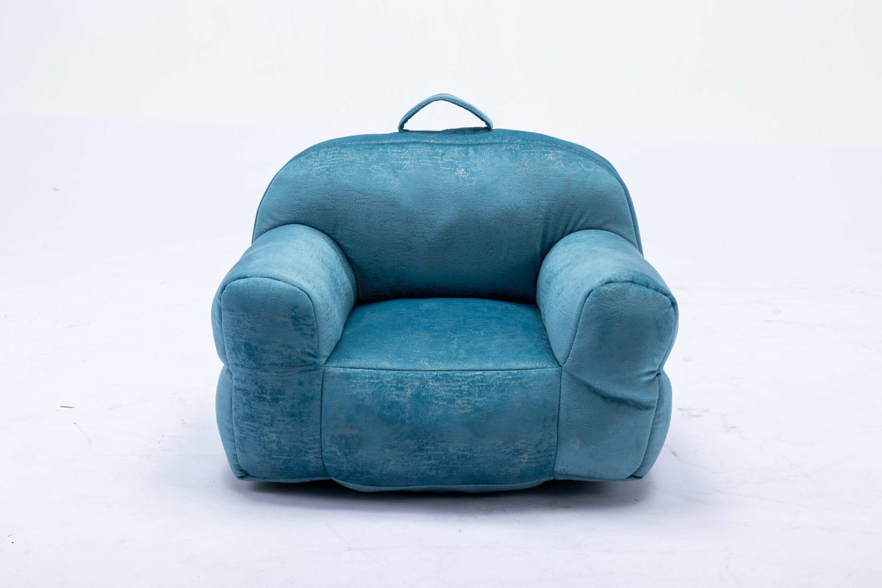 King Kid's Blue Velvet Bean Bag Chair - Ornate Home