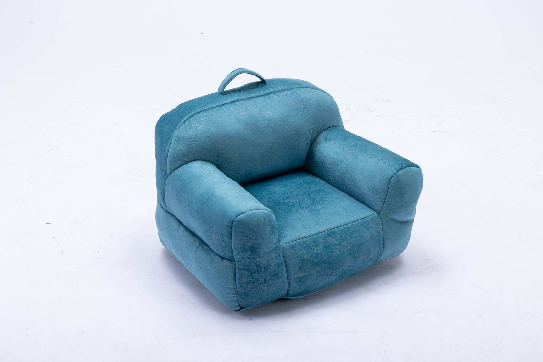 King Kid's Blue Velvet Bean Bag Chair - Ornate Home