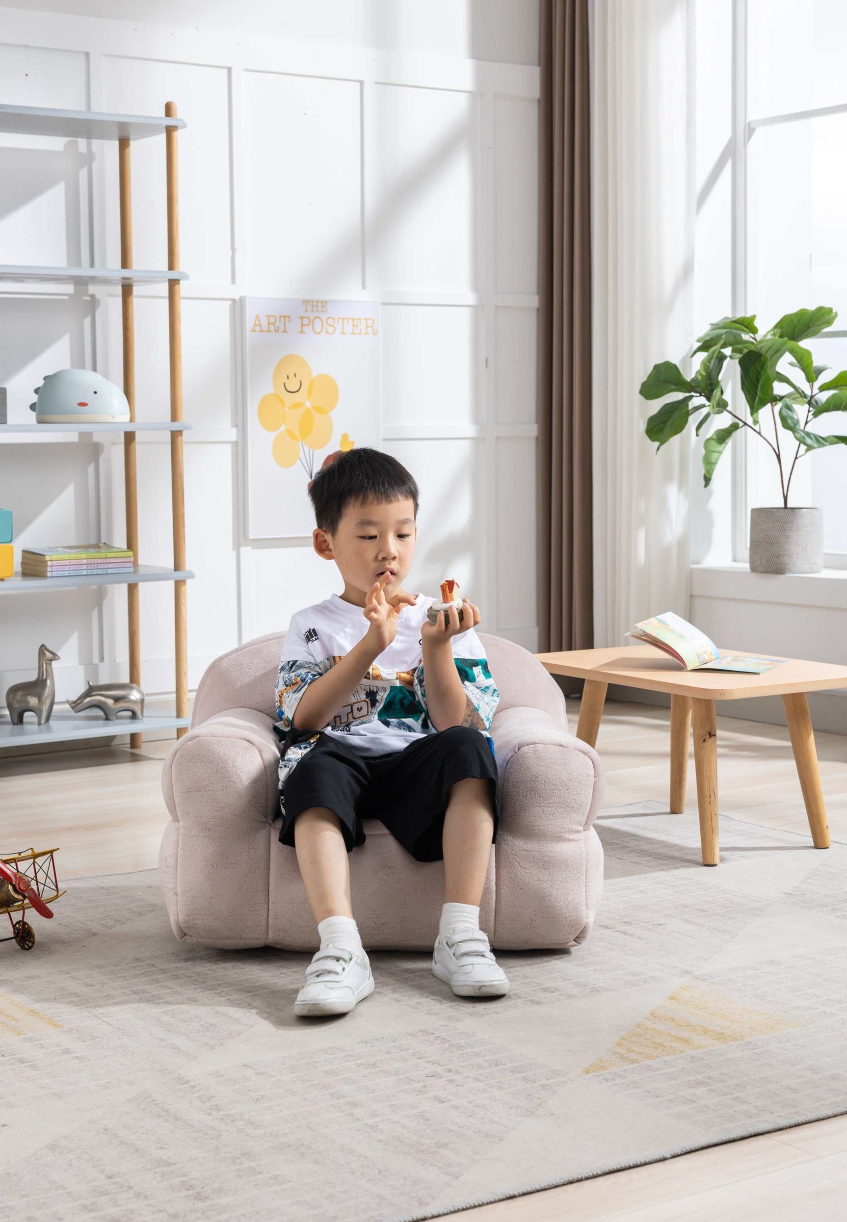 King Kid's Pink Velvet Bean Chair - Ornate Home