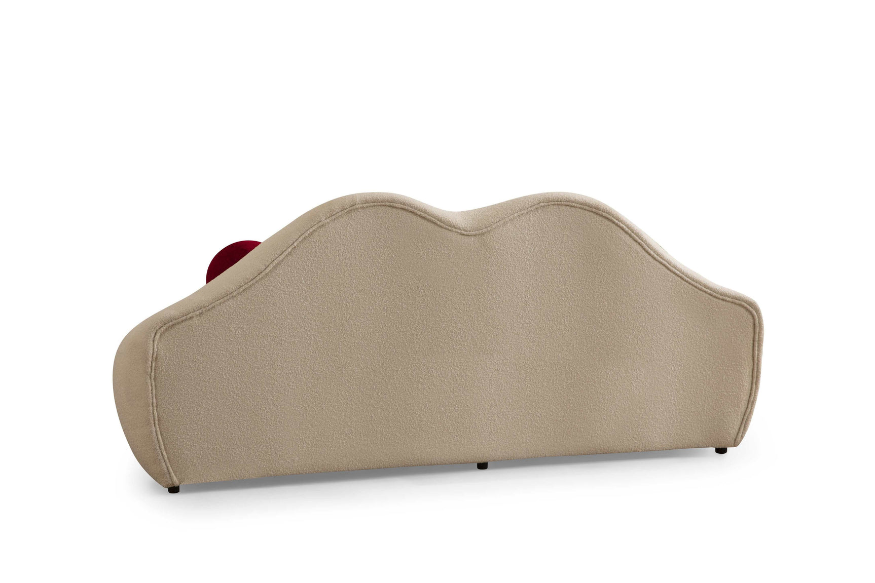 Kiss Boucle Loveseat w/ Round Ottoman & Stool - Ornate Home