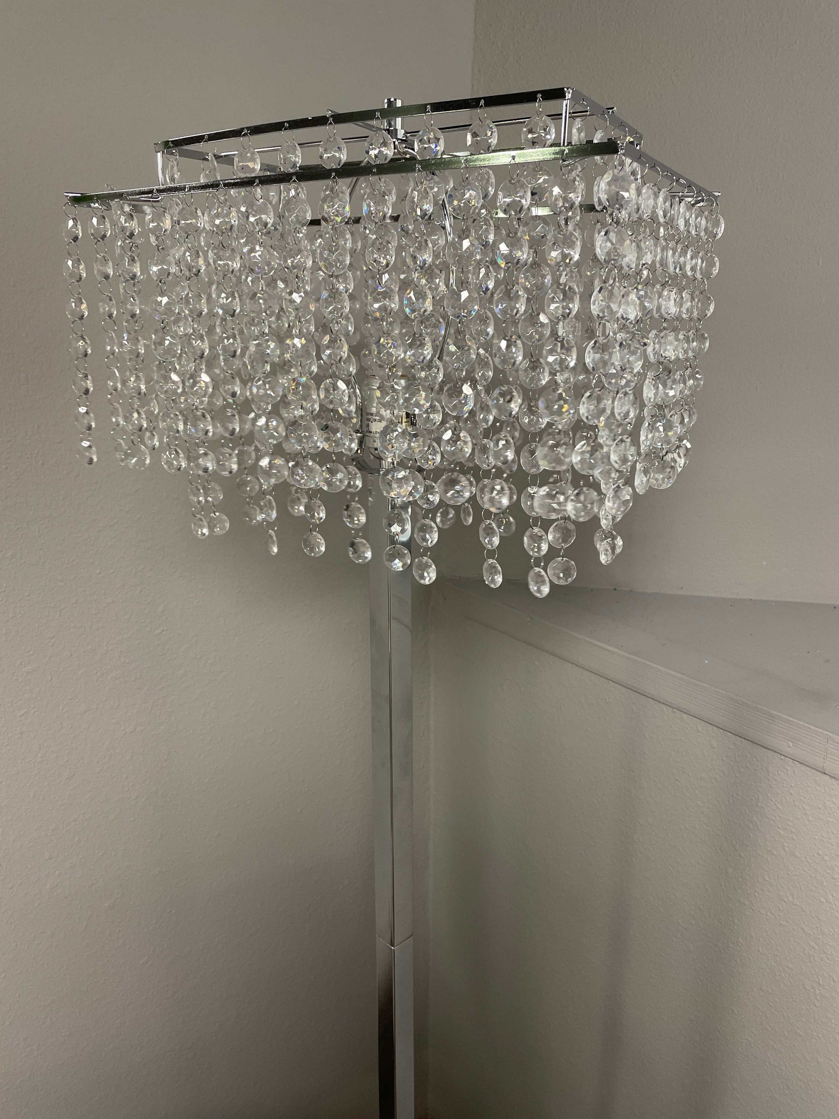 Kit Crystal & Chrome Floor Lamp - Ornate Home