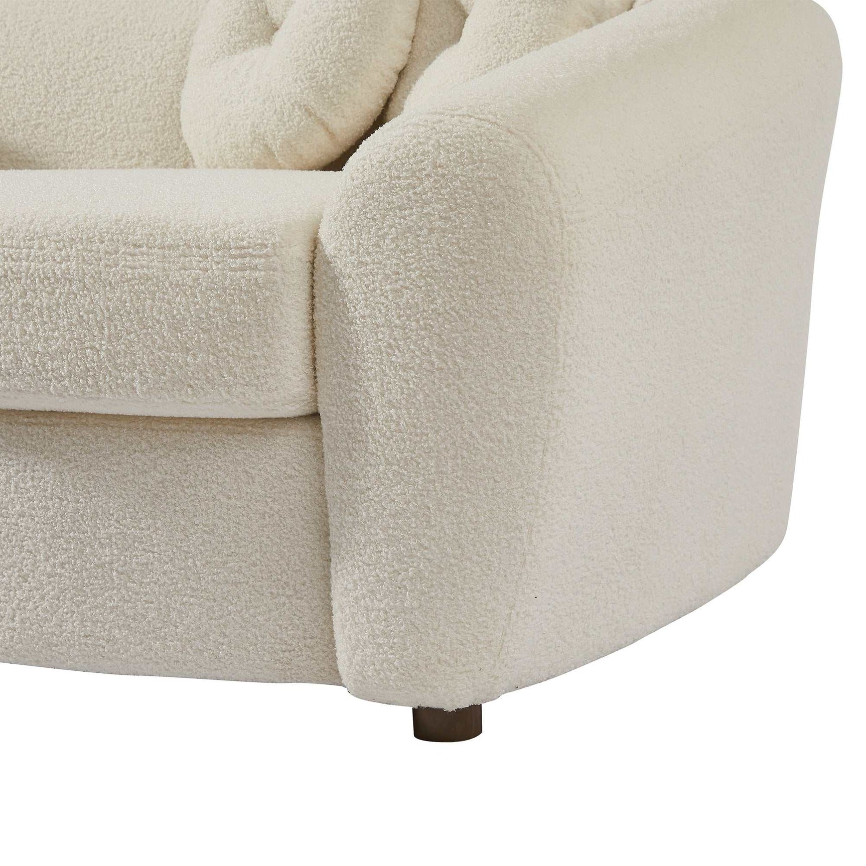 Klamath Modern Curved Sofa w/5 Decorative Throw Pillows Beige - Ornate Home