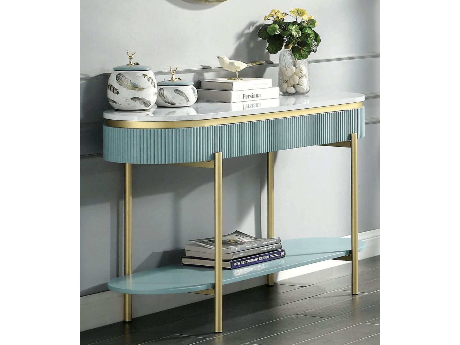 Koblenz Light Teal Sofa Table - Ornate Home