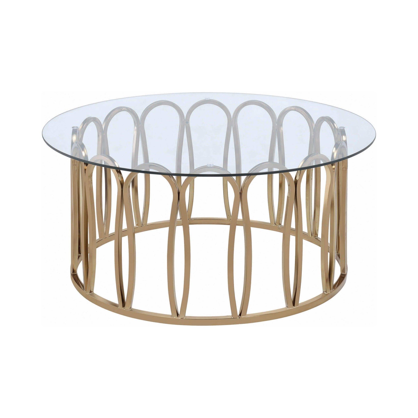 Koda Chrome & Clear Round Coffee Table - Ornate Home