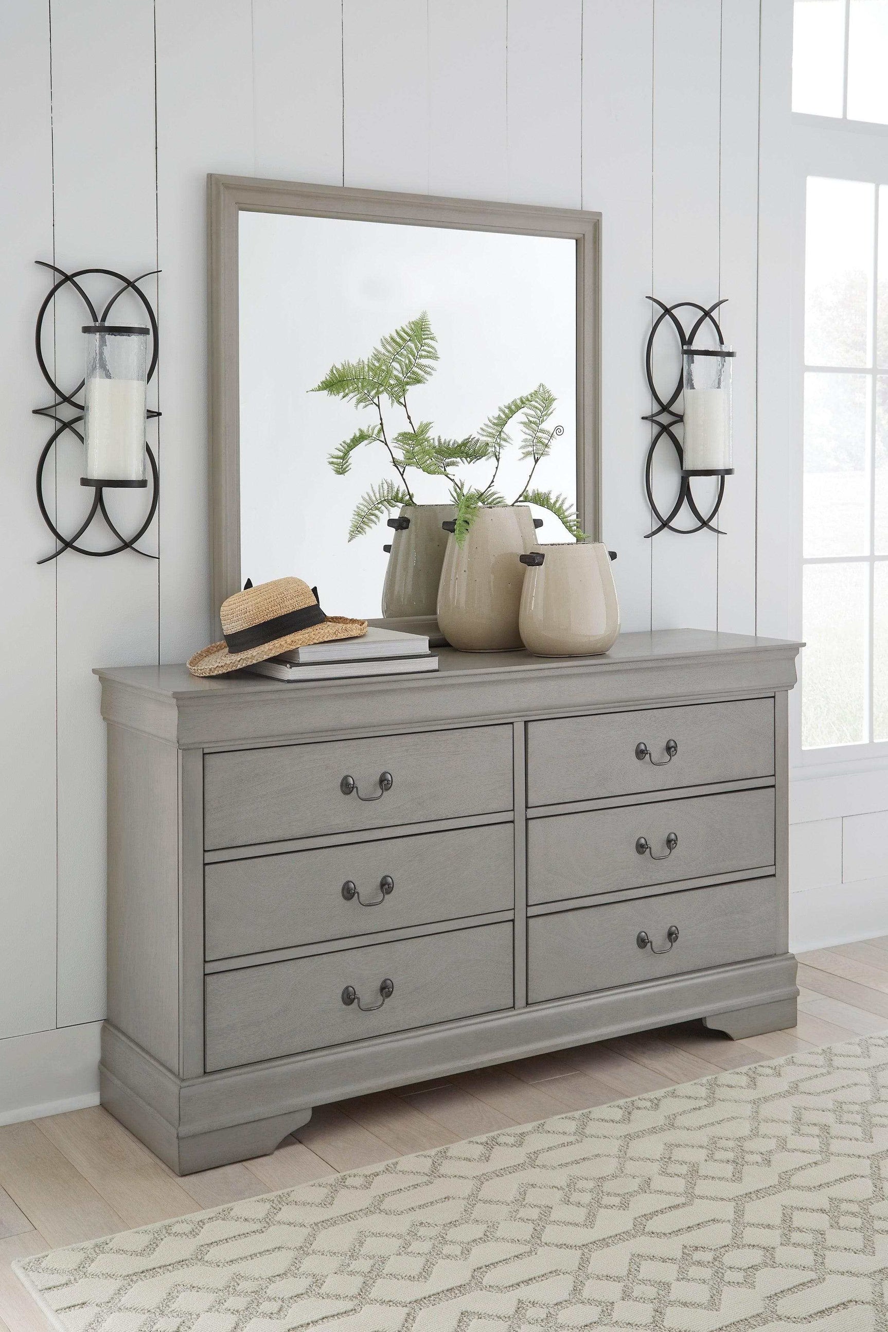 Kordasky Gray Bedroom Mirror - Ornate Home
