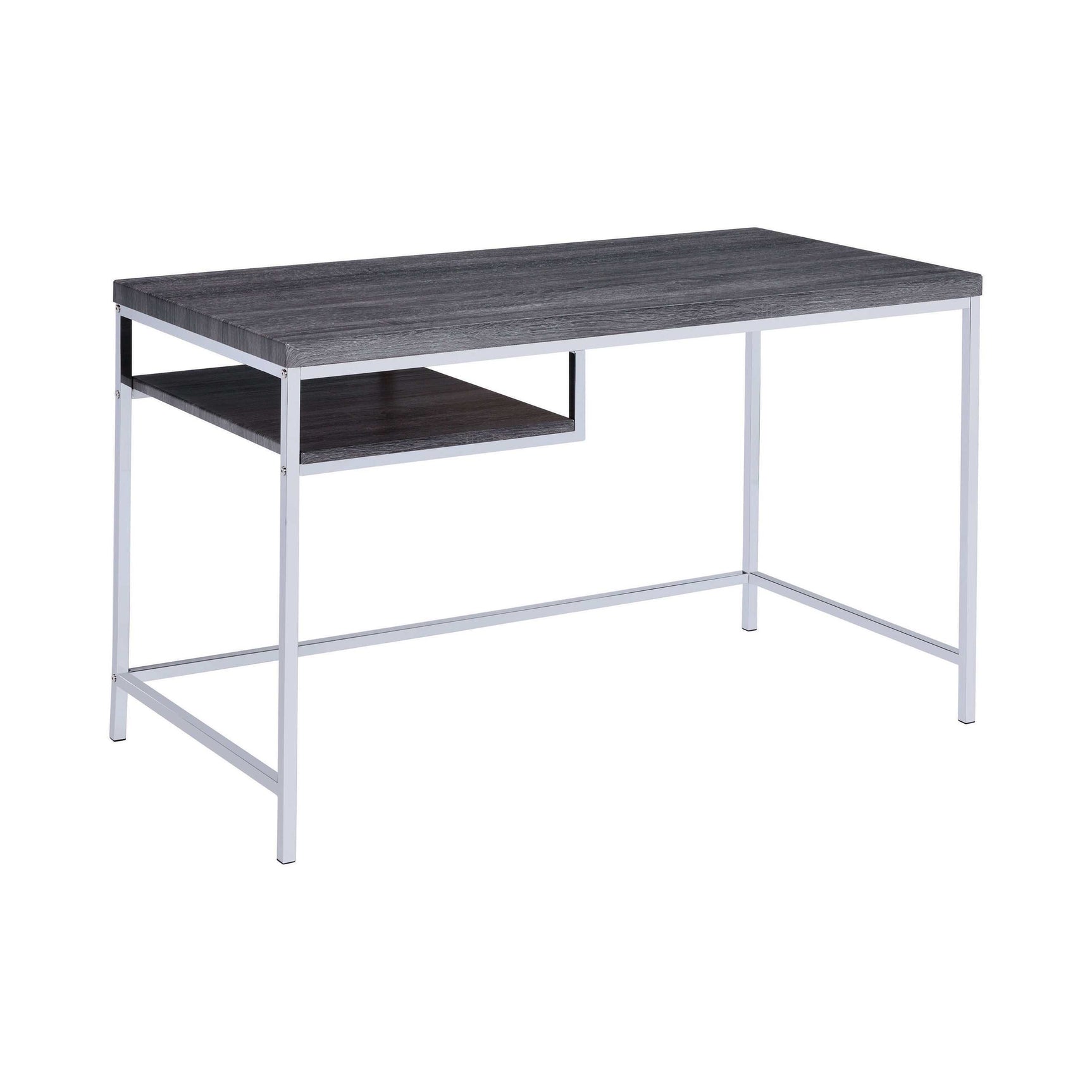 Kravitz Weathered Grey & Chrome Writing Desk - Ornate Home