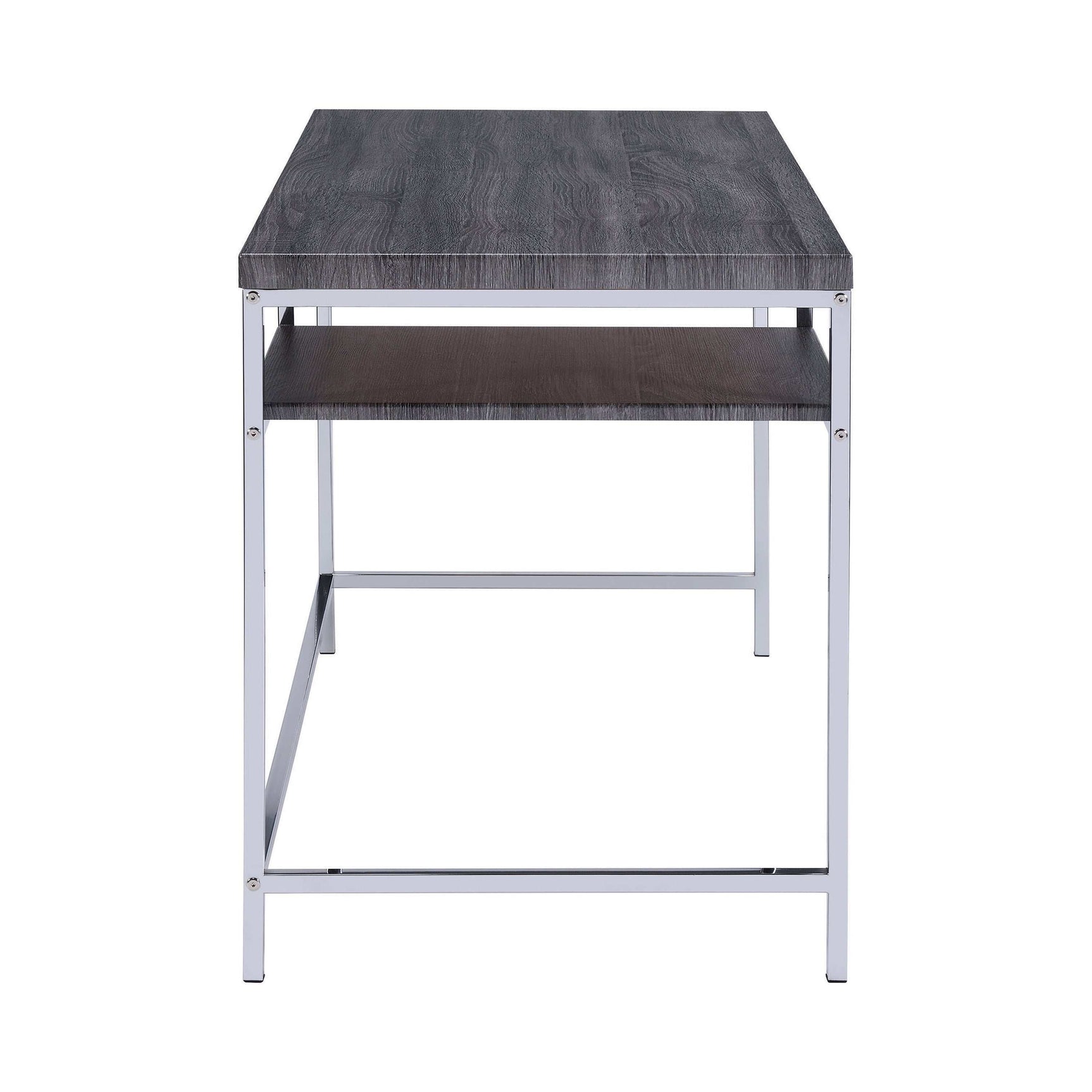 Kravitz Weathered Grey & Chrome Writing Desk - Ornate Home