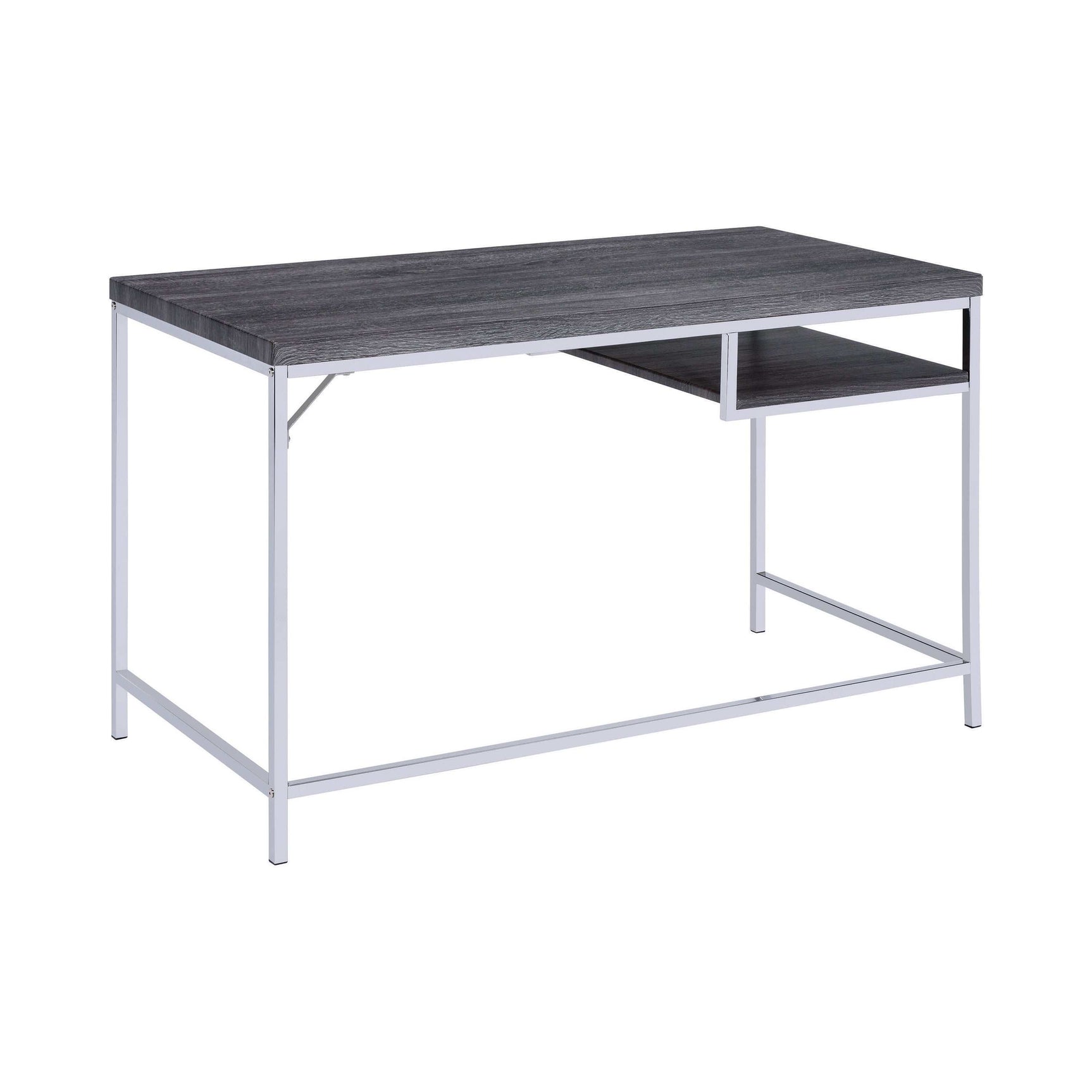 Kravitz Weathered Grey & Chrome Writing Desk - Ornate Home