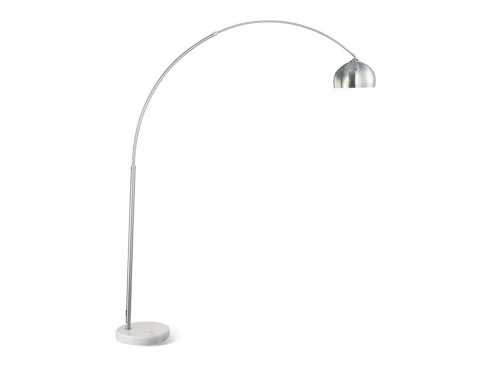 Krester Brushed Steel & Chrome Arched Floor Lamp - Ornate Home