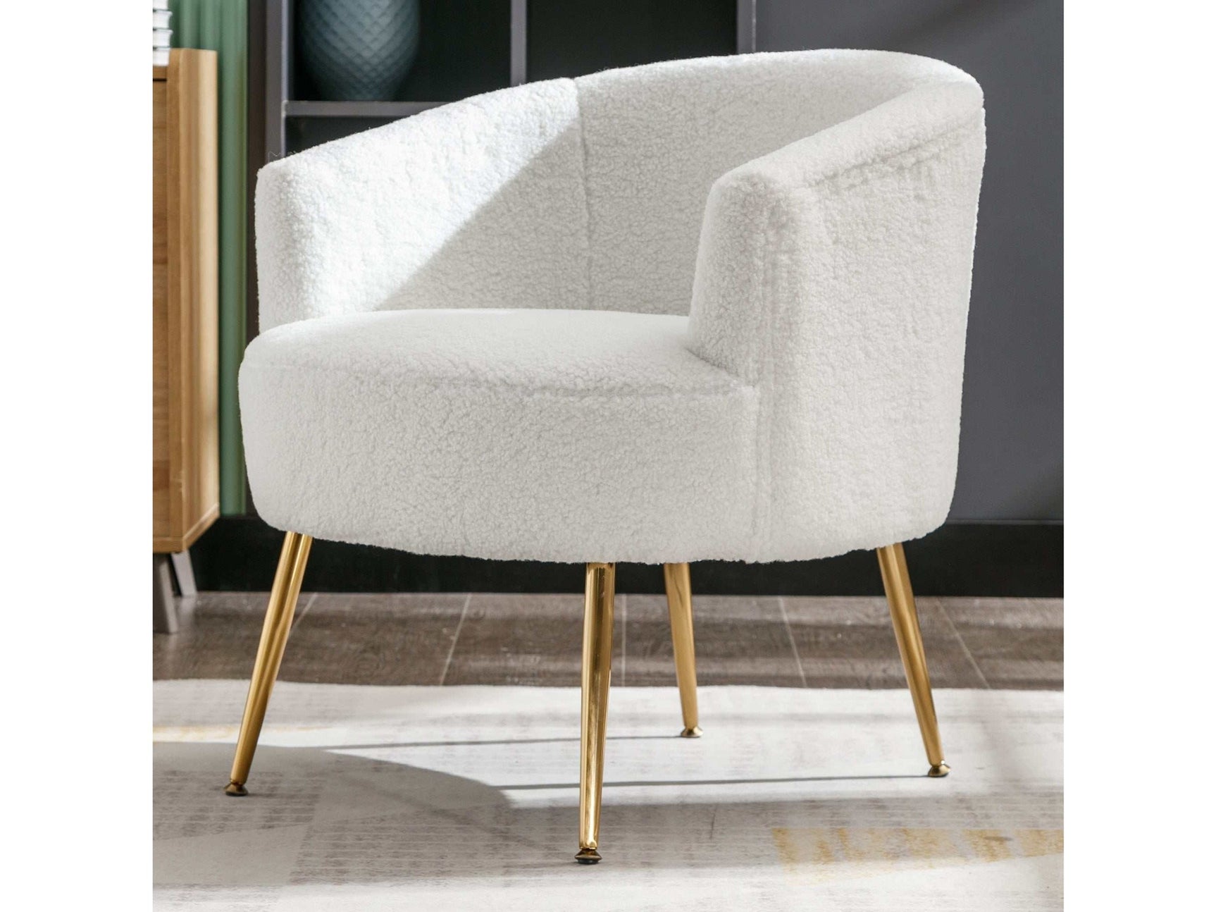 Kruse Teddy Accent Tub Barrel Chair White - Ornate Home