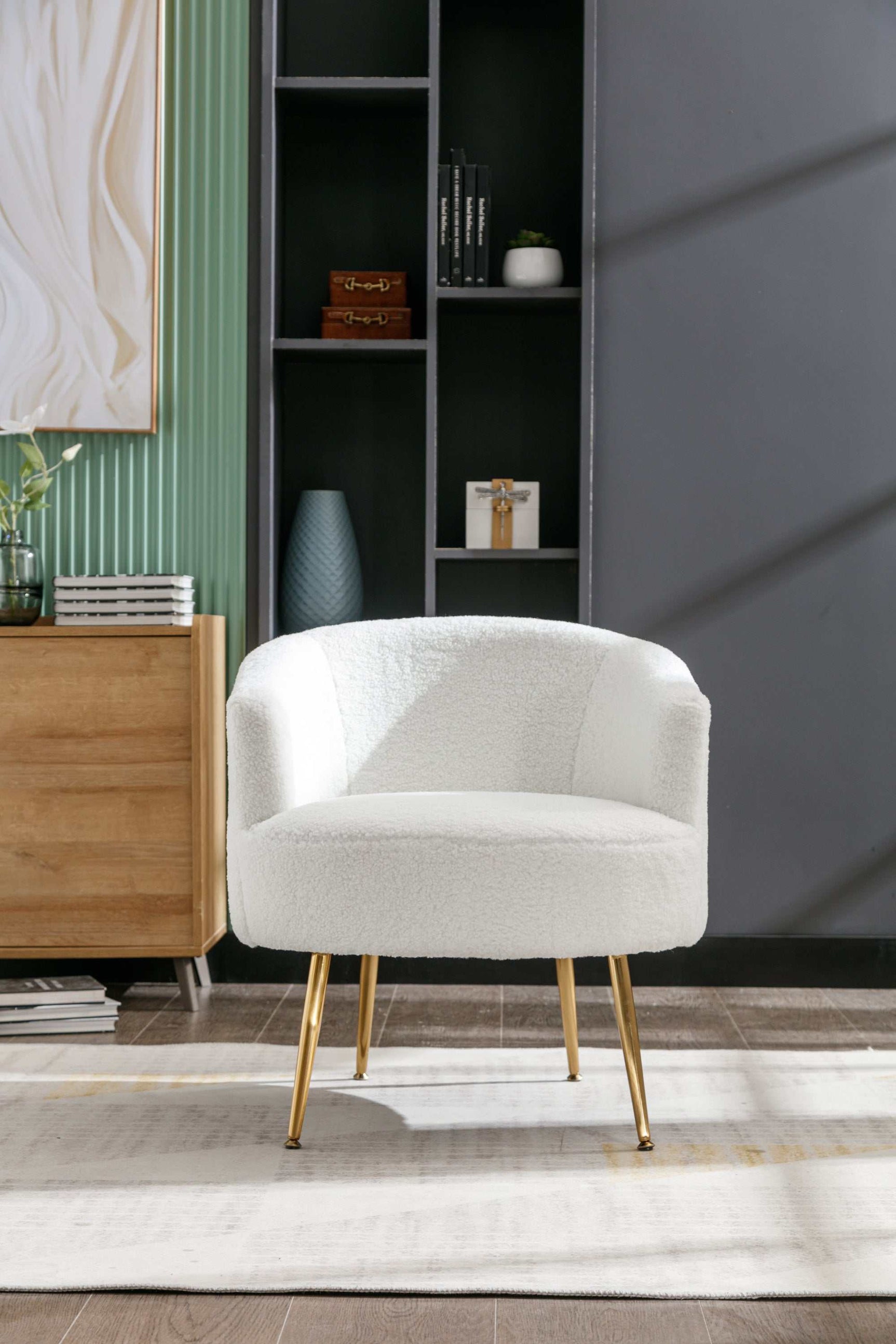 Kruse Teddy Accent Tub Barrel Chair White - Ornate Home