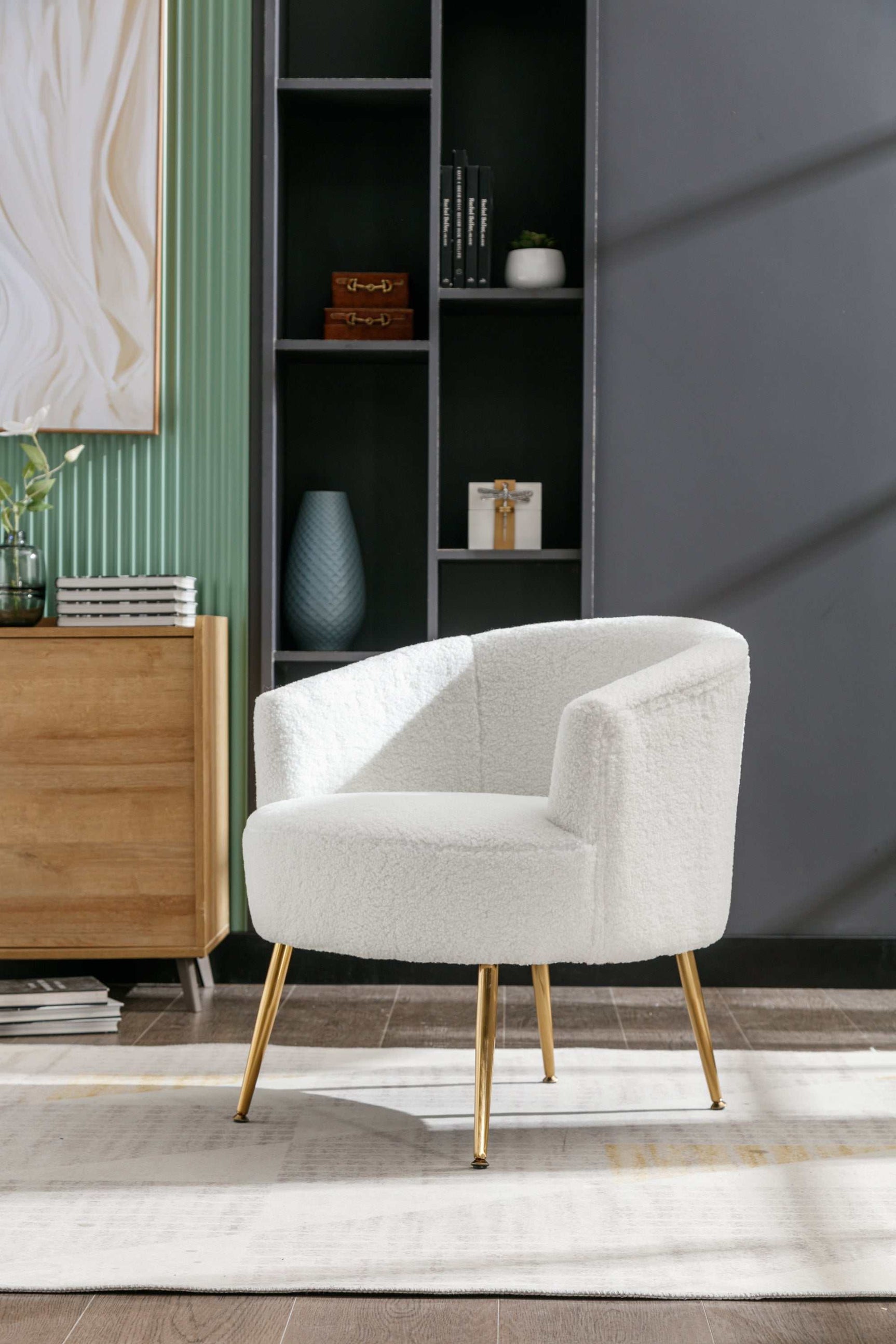 Kruse Teddy Accent Tub Barrel Chair White - Ornate Home