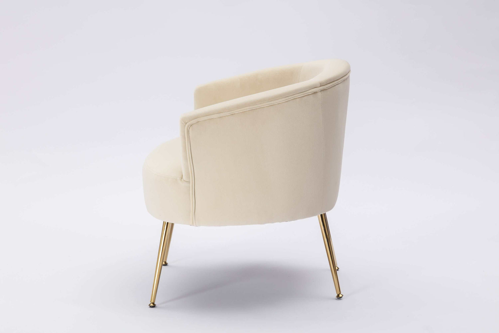 Kruse Velvet Accent Tub Barrel Chair Beige - Ornate Home