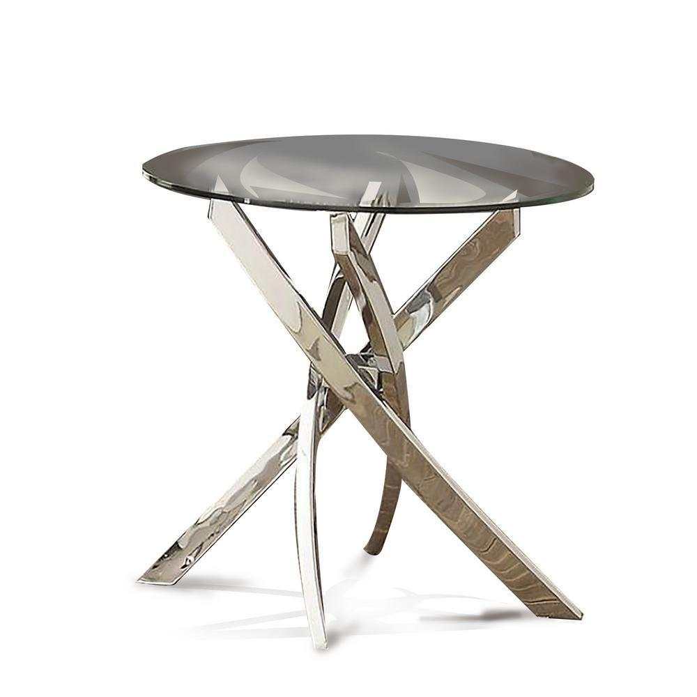 Laila Chrome & Glass End Table - Ornate Home
