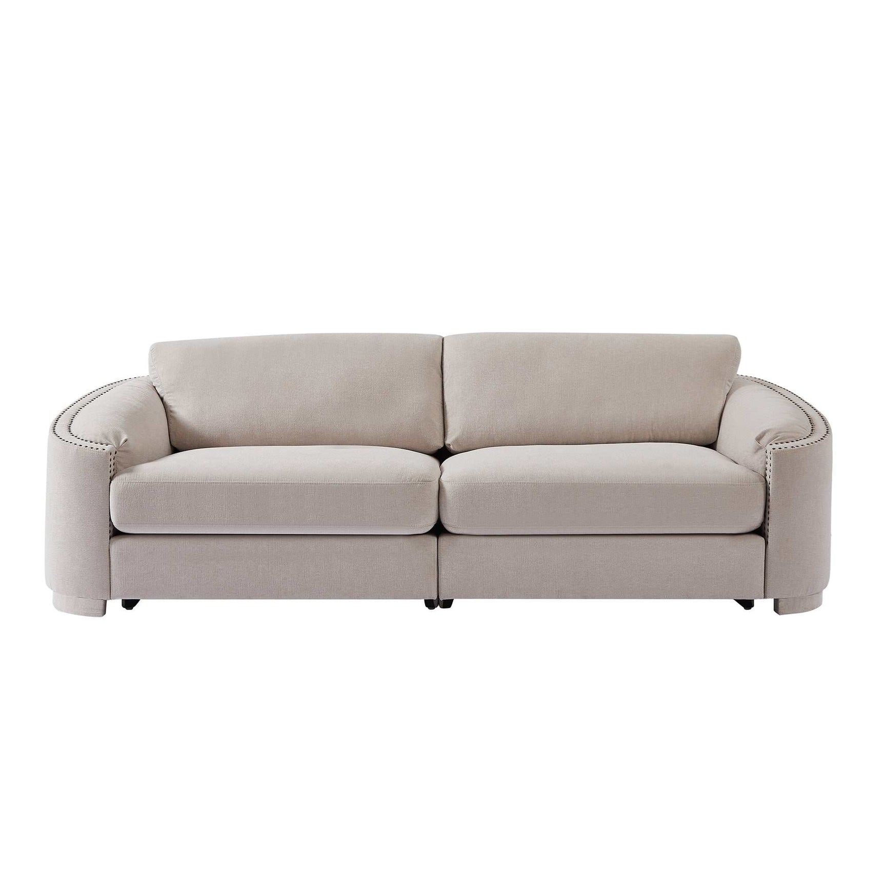 Lassen Semilunar Arm Sofa Beige - Ornate Home