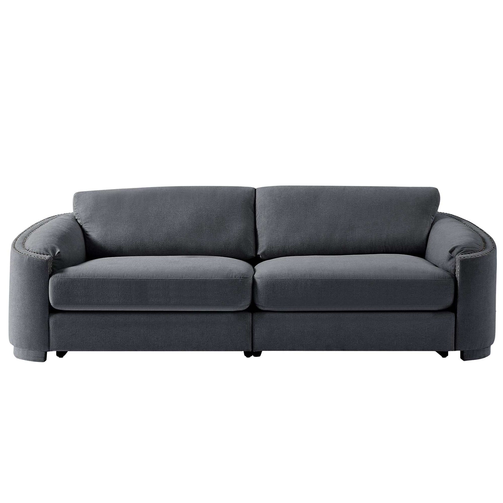 Lassen Semilunar Arm Sofa Dark Gray - Ornate Home