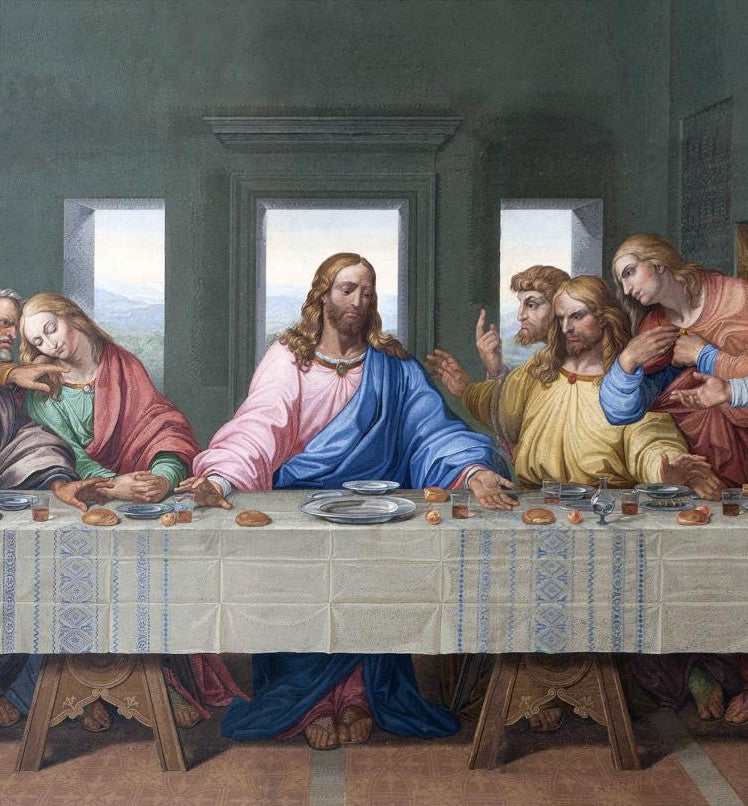 Last Supper Tempered Glass w / Foil Wall Art - Ornate Home