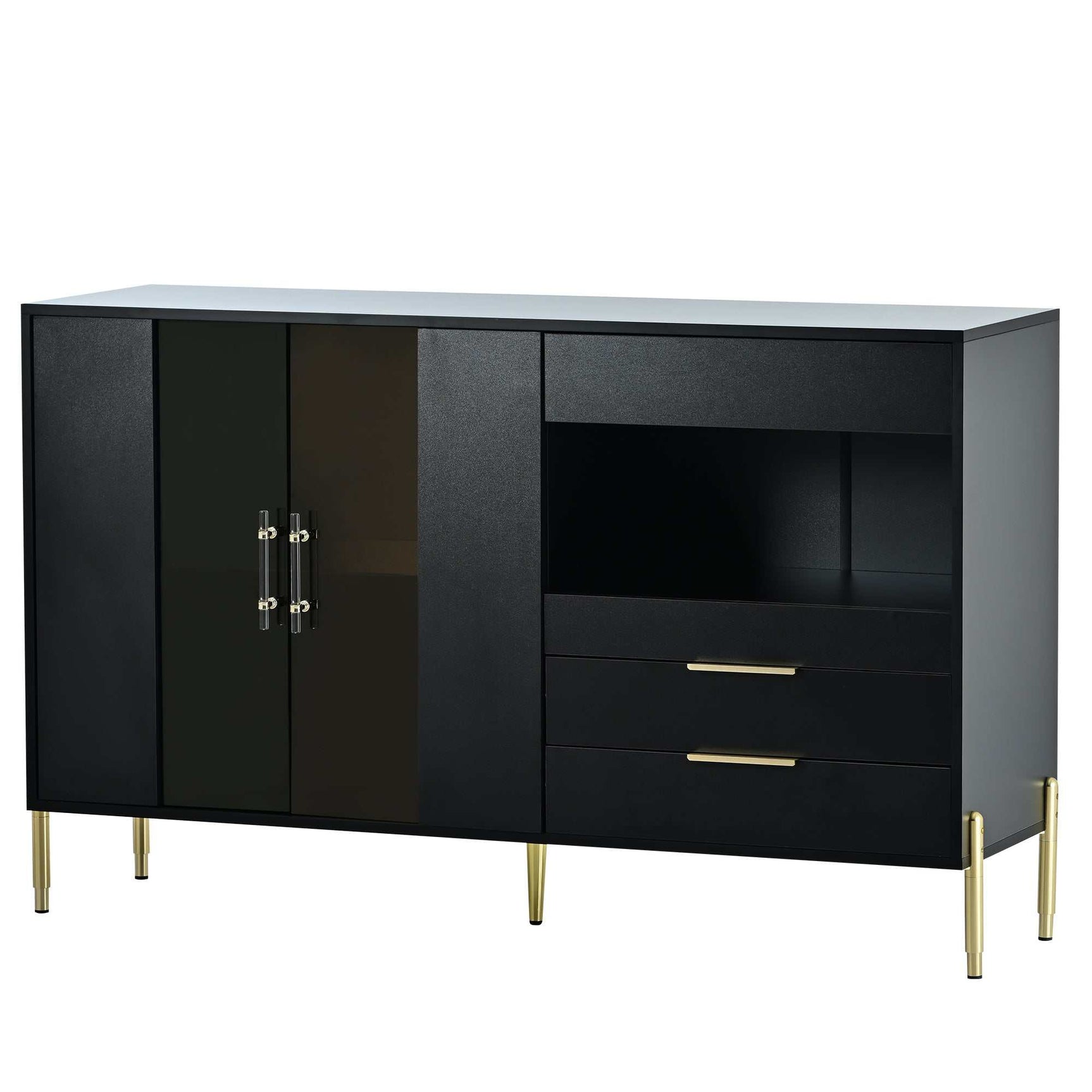 Lava Light Luxury Modern Storage Cabinets Black - Ornate Home