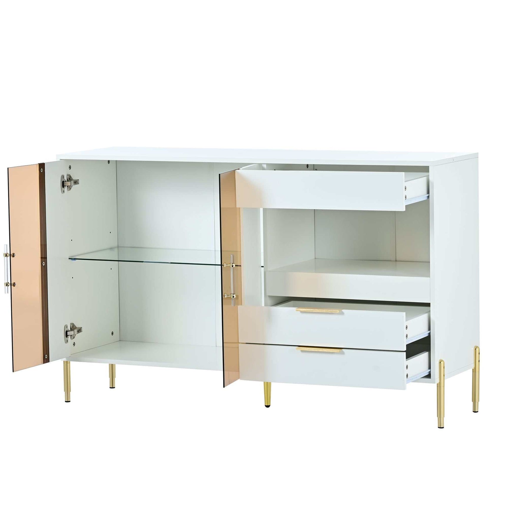 Lava Light Luxury Modern Storage Cabinets White - Ornate Home