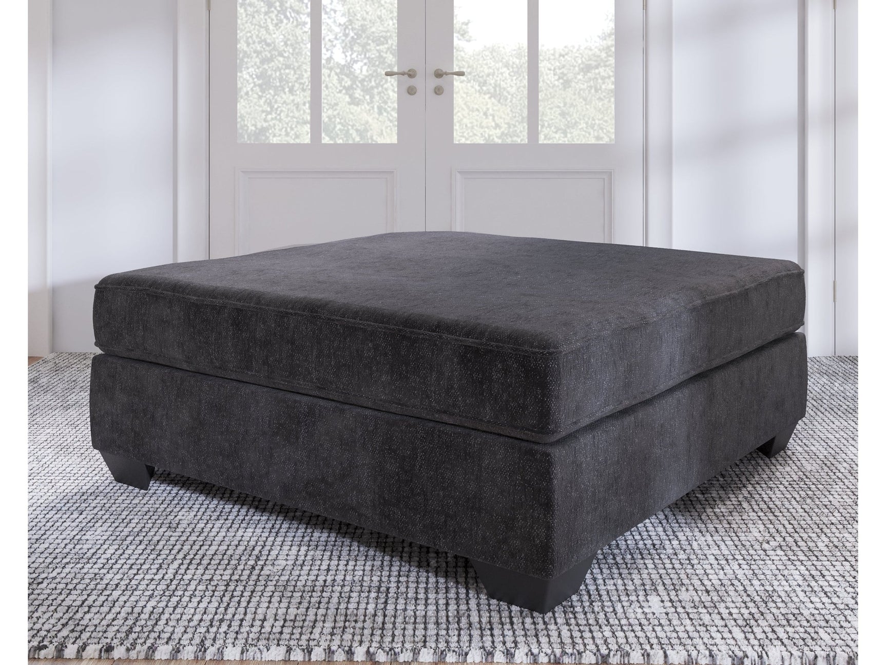 Lavernett Charcoal Oversized Accent Ottoman - Ornate Home