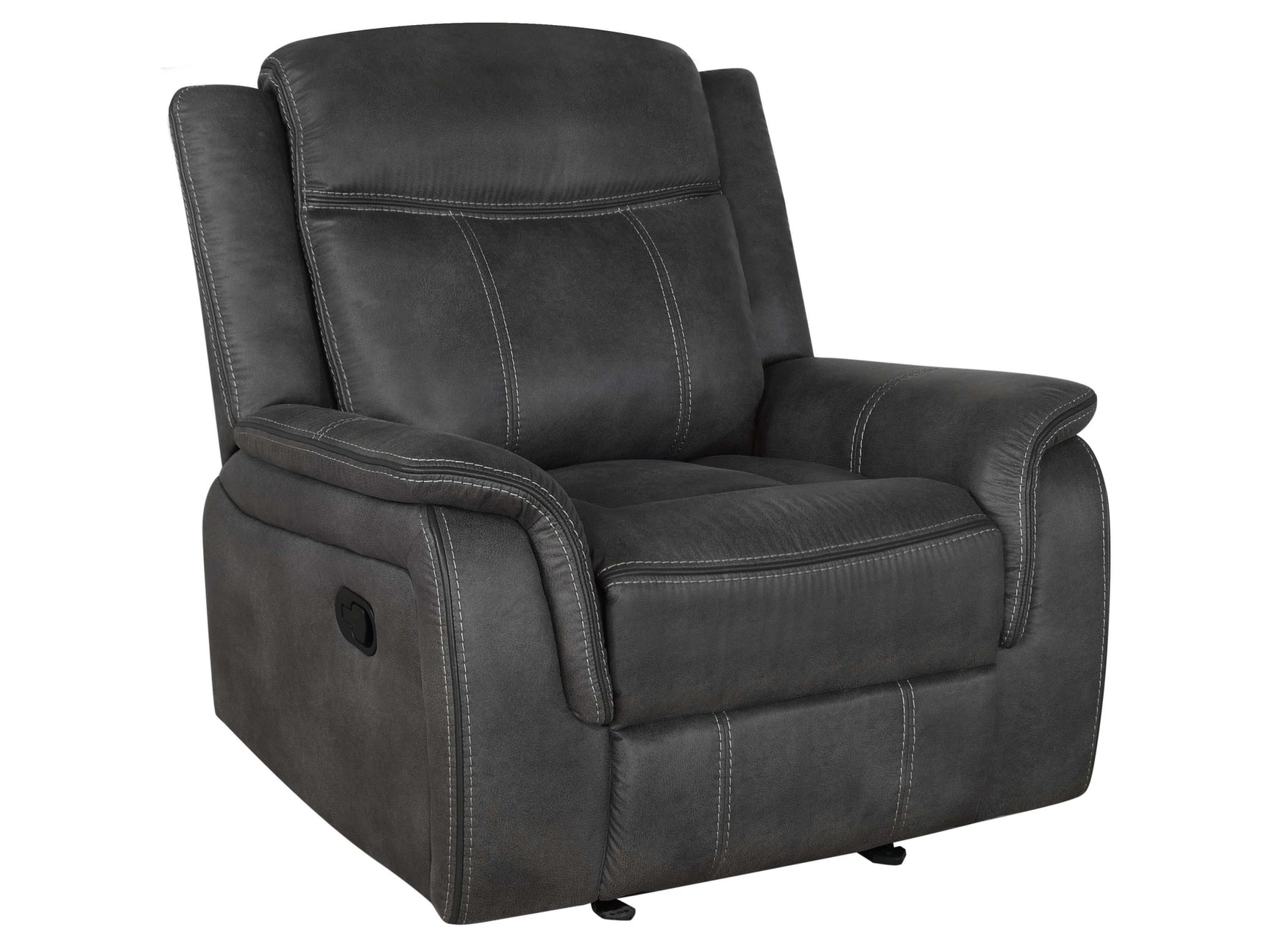 Lawrence Charcoal Glider Recliner - Ornate Home