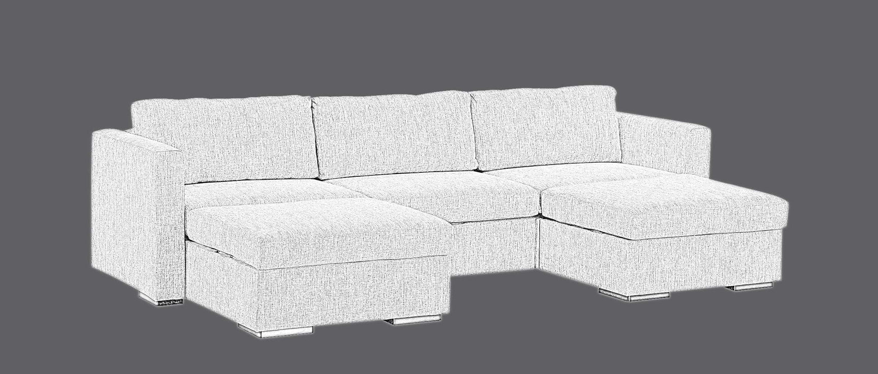 Lego Divan Ivory Modular Sectional Pre-Sets - Ornate Home