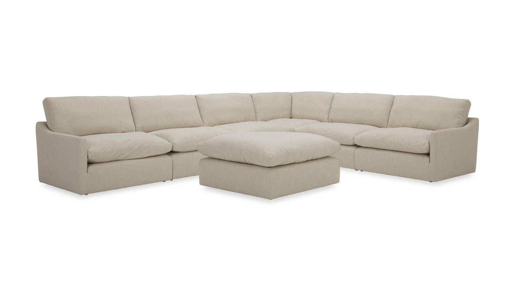 Lennon Transitional Beige Fabric Sectional Sofa Set - Ornate Home