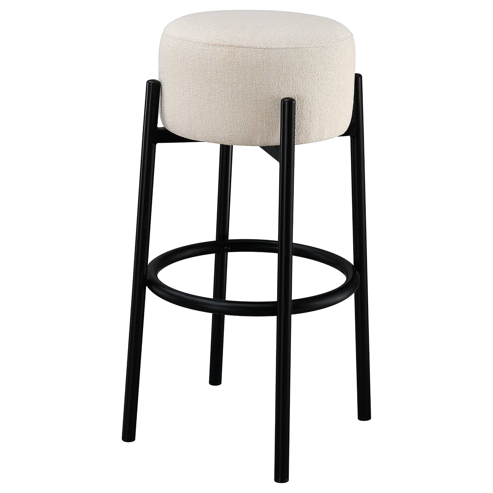 Leonard White / Black Bar Stool (Set of 2) - Ornate Home