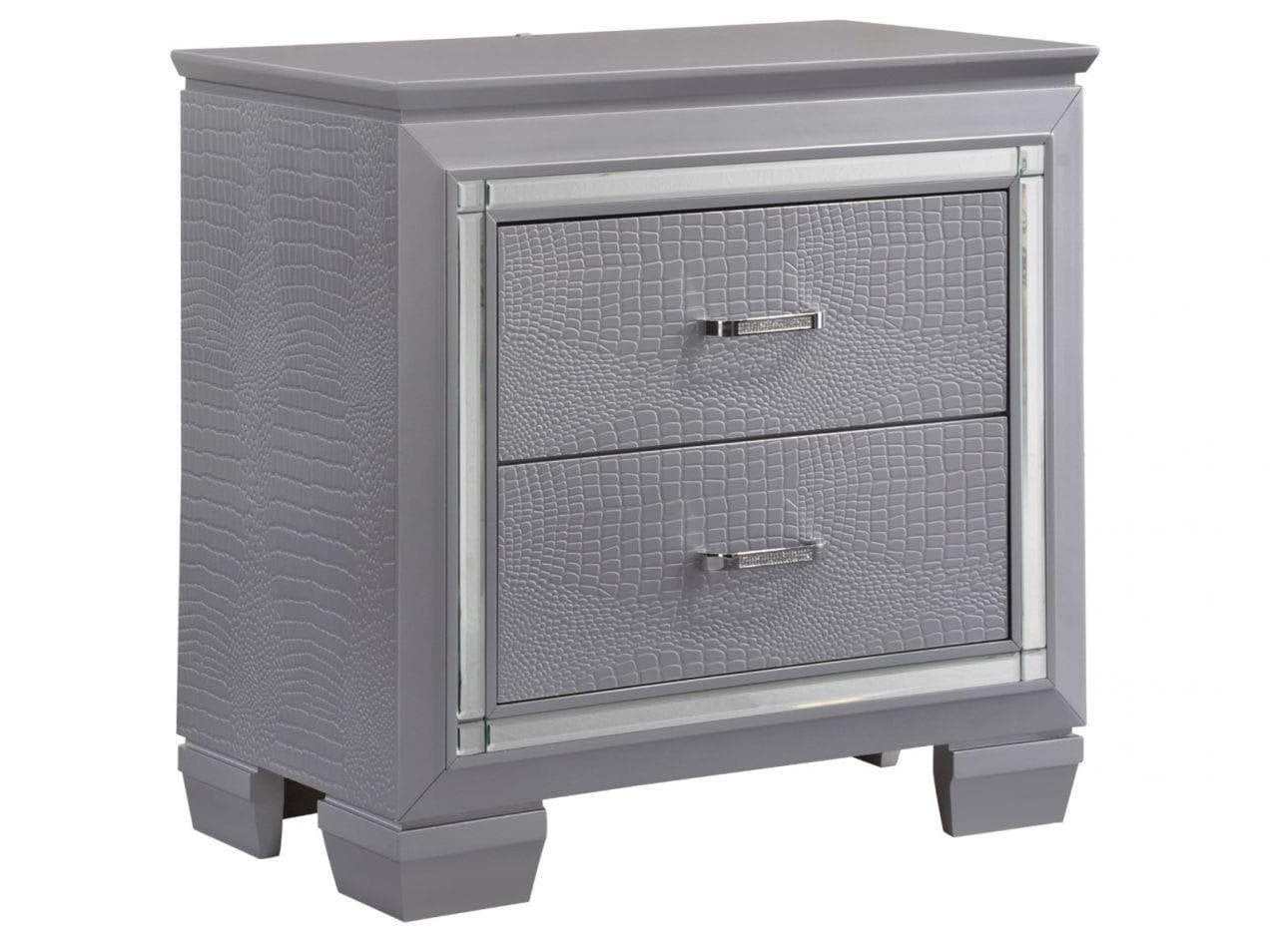 Lillian Silver LED Nightstand - Ornate Home