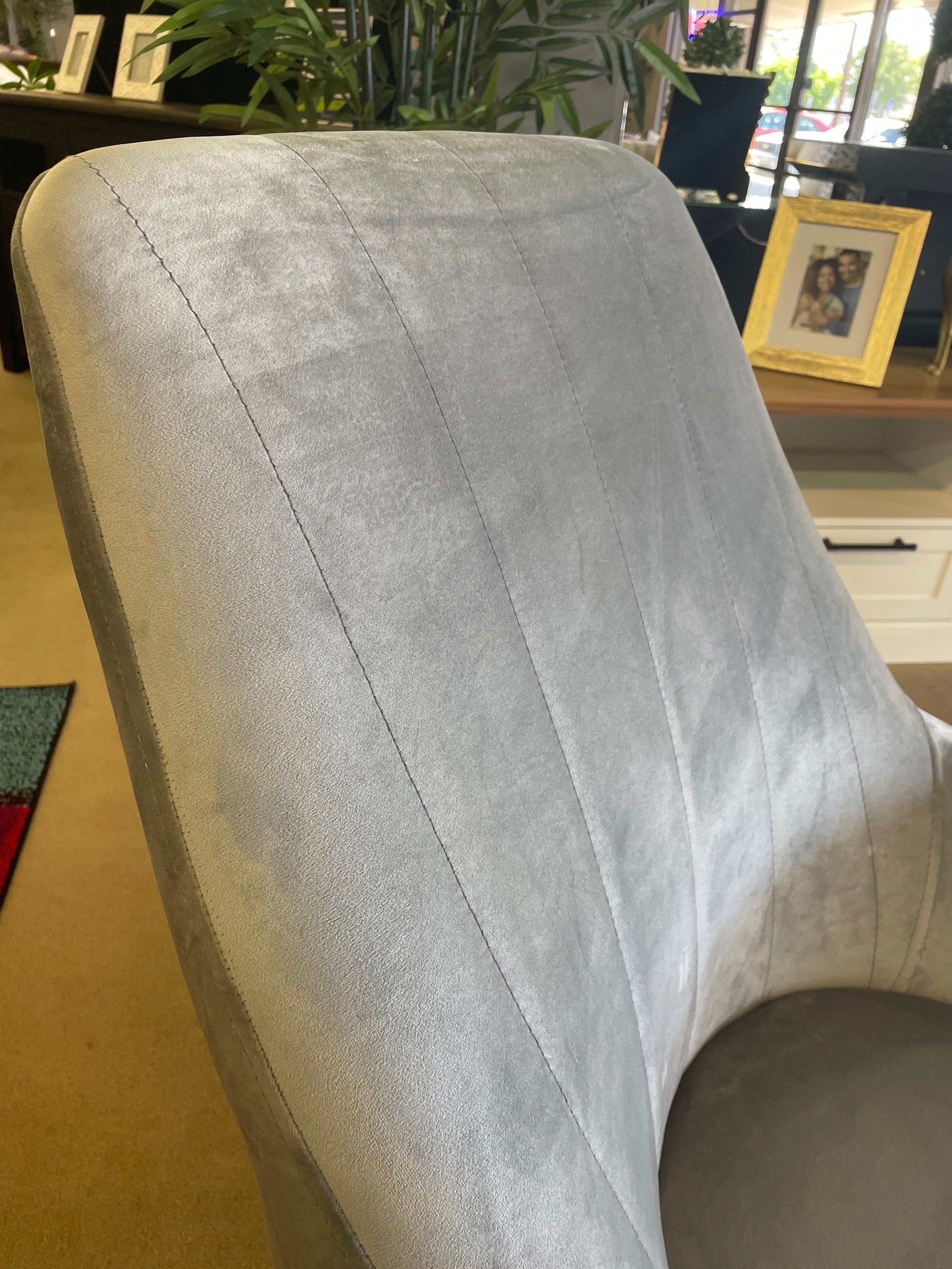 Linea Silver Velvet Accent Chair - Ornate Home