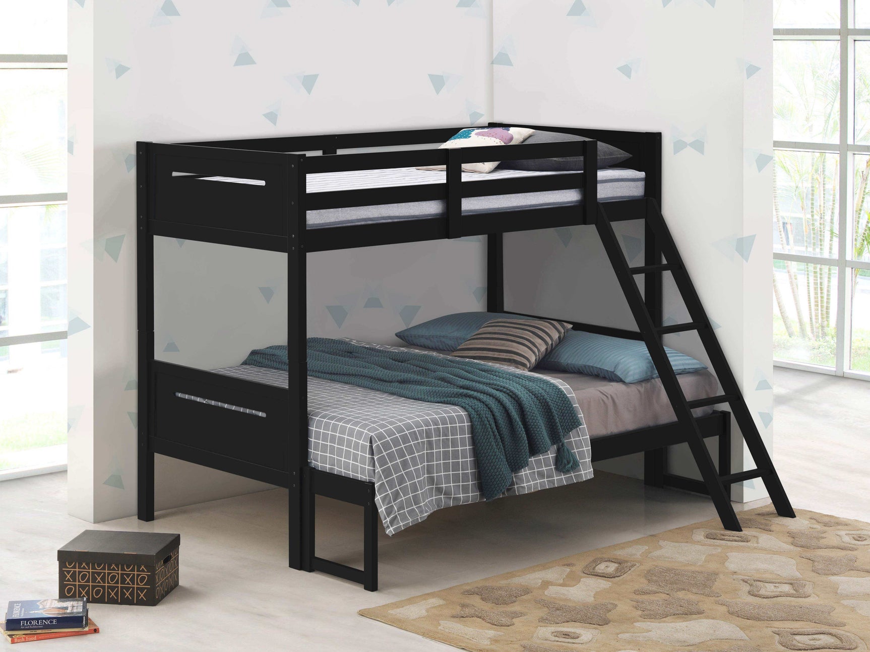 Littleton Black Twin / Full Bunk Bed - Ornate Home